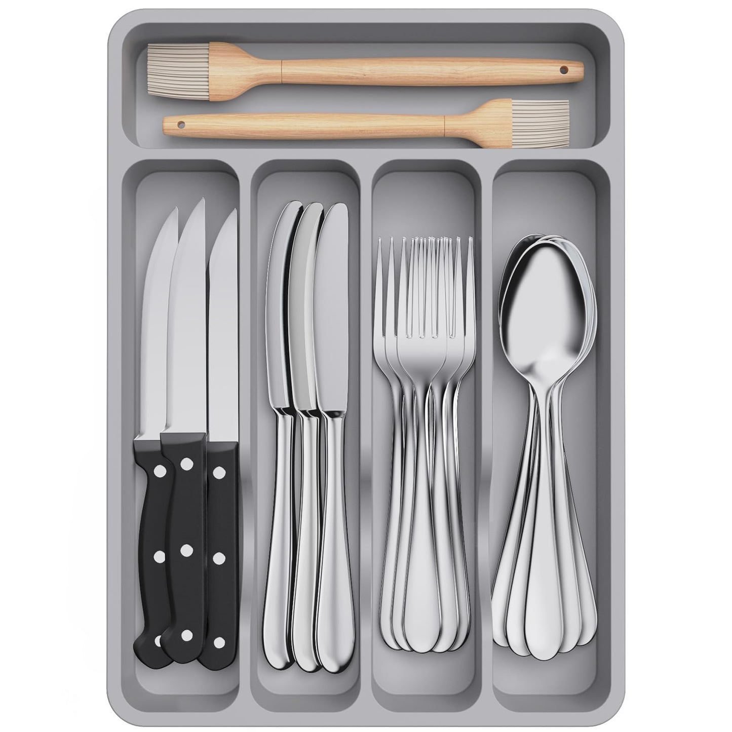 Lifewit Silverware Drawer Organizer Tray, Cutlery Storage for Kitchen