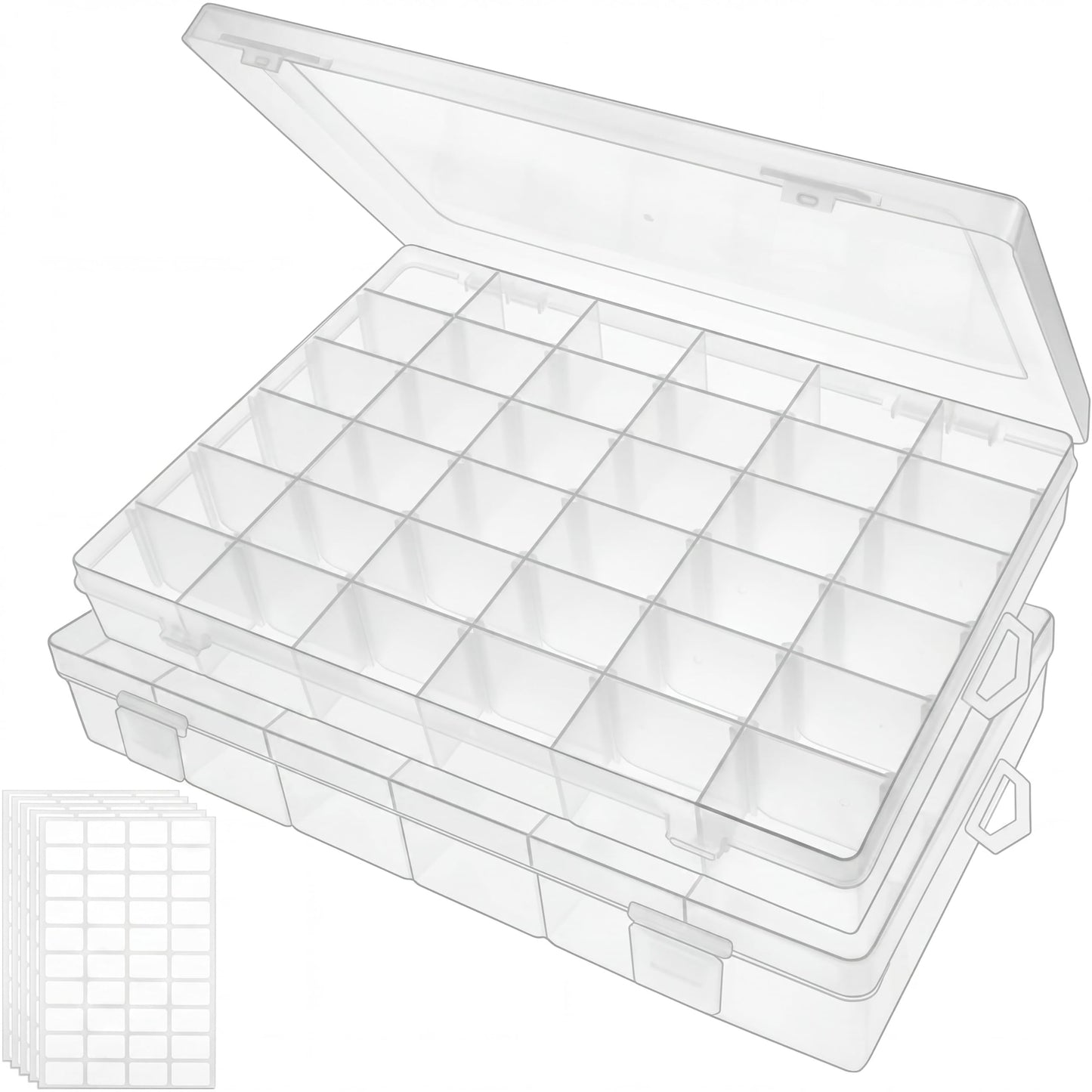 Bead Organizer Storage 2 Pack 36 Grid Jewelry Tackle Craft Box Adjustable