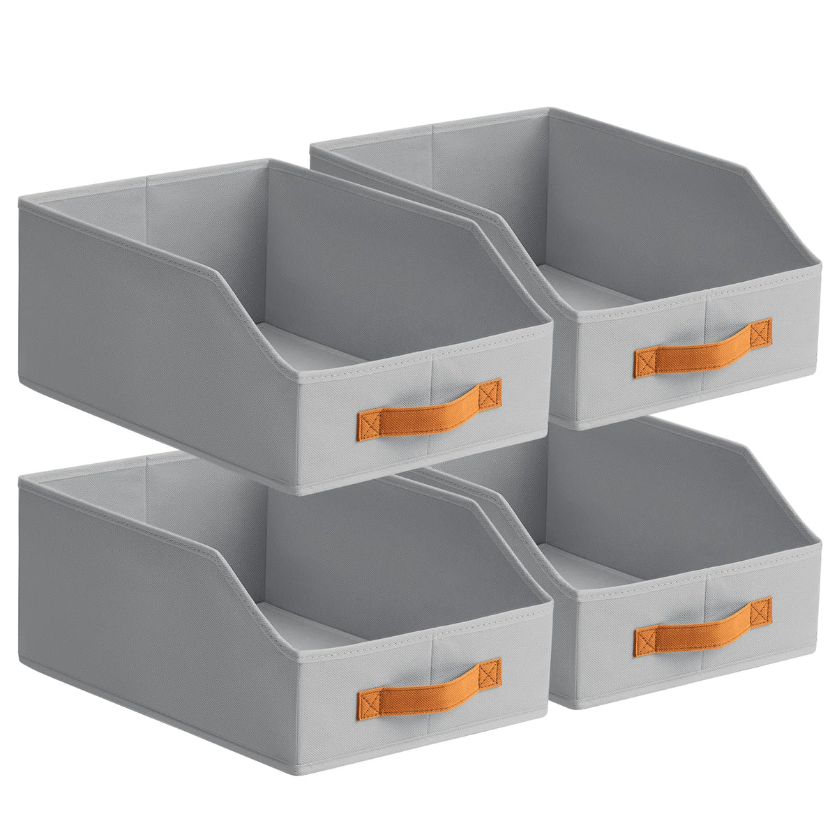 Homsorout Fabric Storage Bins for Organizing - 6 Pack Large Trapezoid Collapsible Storage Bins with Front Handle, Closet Organizers and Storage for Bedroom, Home Shelves, Small Spaces, Beige