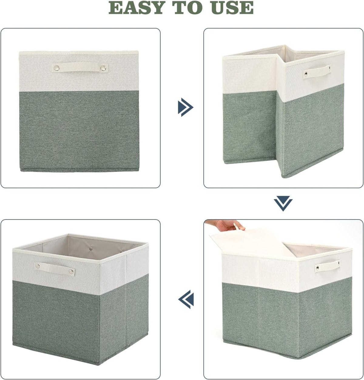 FinishingBo 13x13x13 Storage Cube Bins 4 Pack, Cube Shelf Baskets