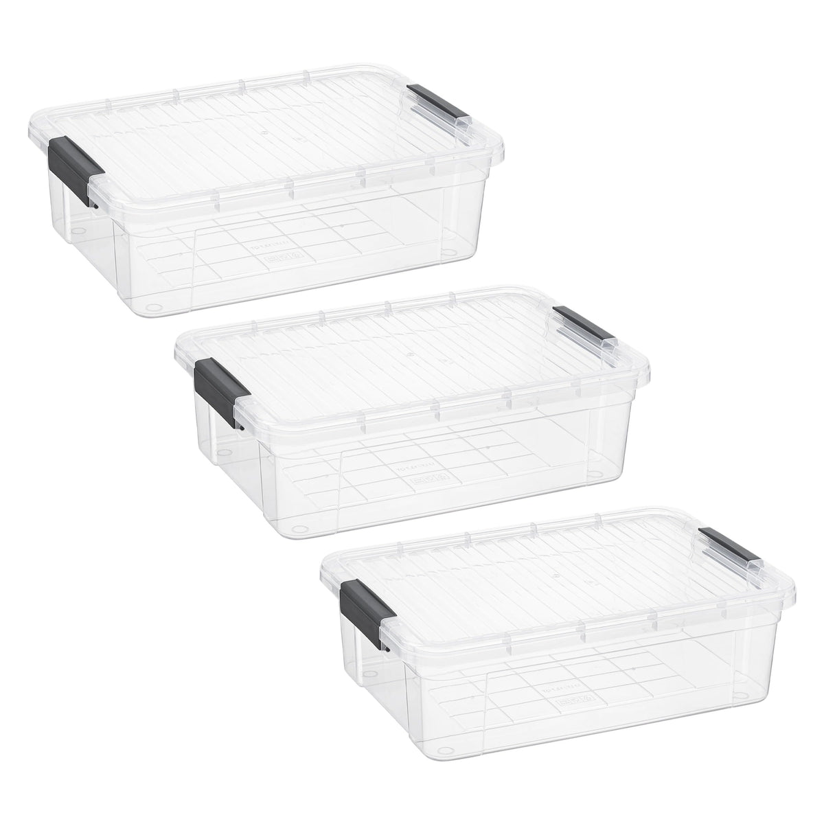 Superio Clear Plastic Storage Bins with Lid, 4.5 Quart Box, Organizing Containers, Stackable Plastic Tote for Home, Garage, Dorm, School, and Office