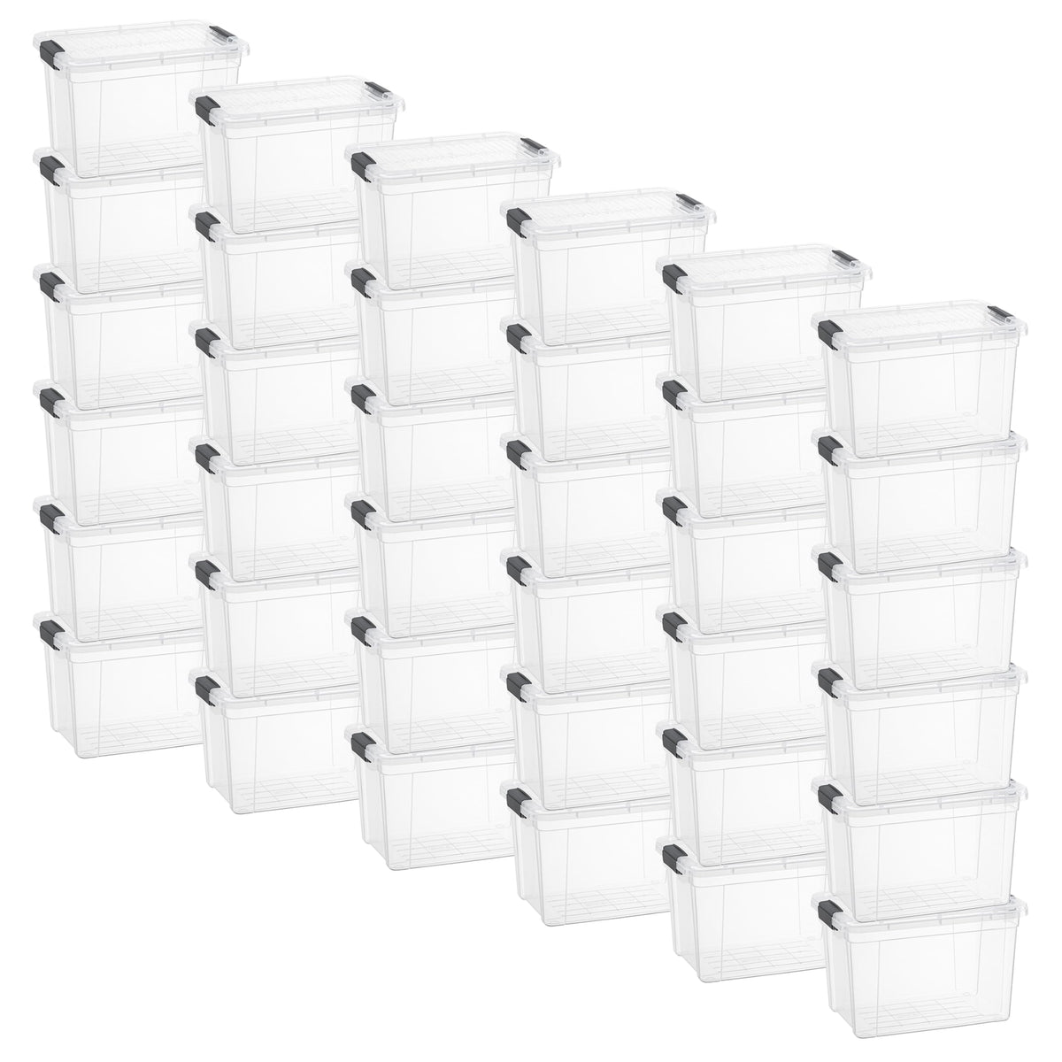 Superio Clear Plastic Storage Bins with Lid, 4.5 Quart Box, Organizing Containers, Stackable Plastic Tote for Home, Garage, Dorm, School, and Office