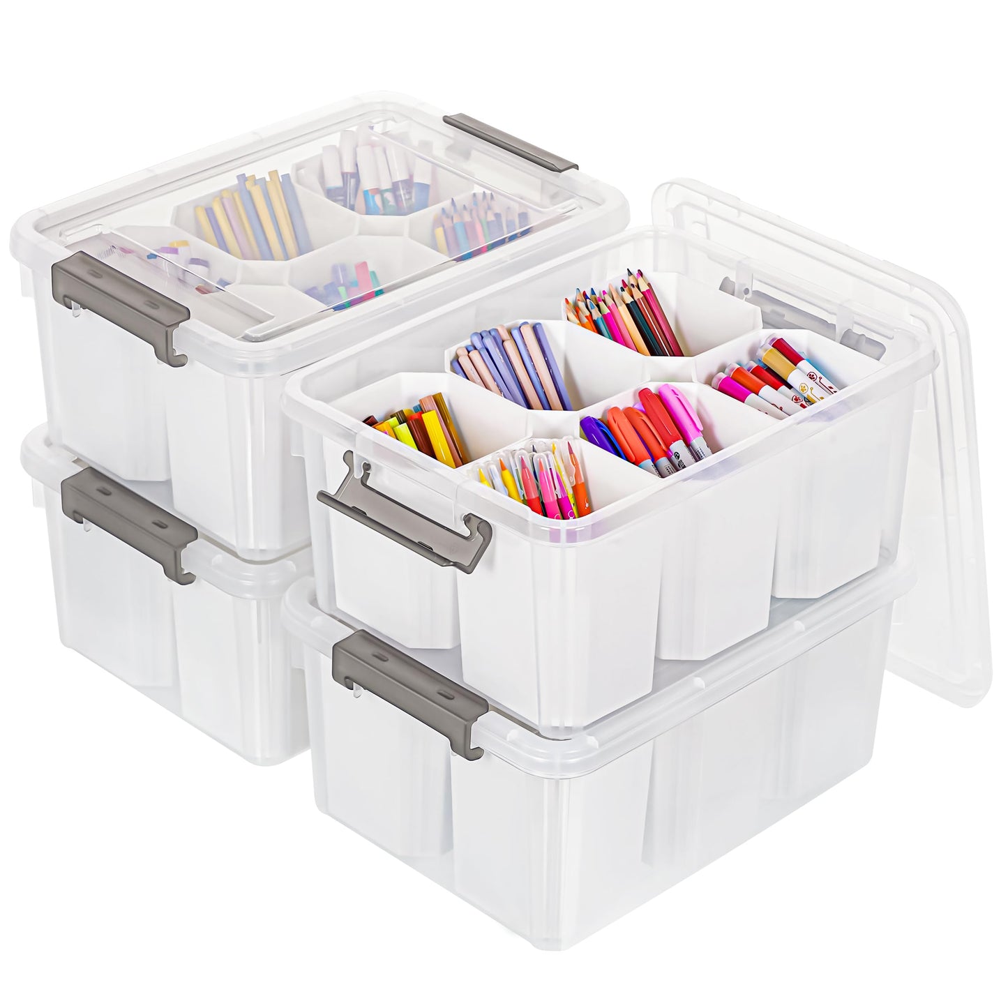 Citylife 17 QT Clear Storage Bins with Lids 1 Pack Plastic Storage Bins