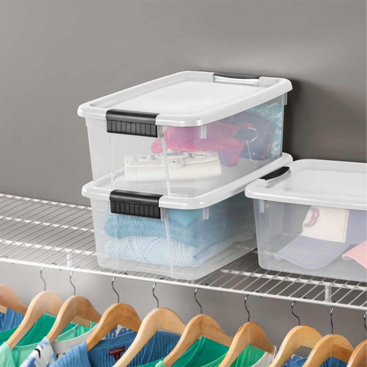 Sterilite Ultra Latch Box with Lids for Home and Office, 18 Quart, 6-Pack