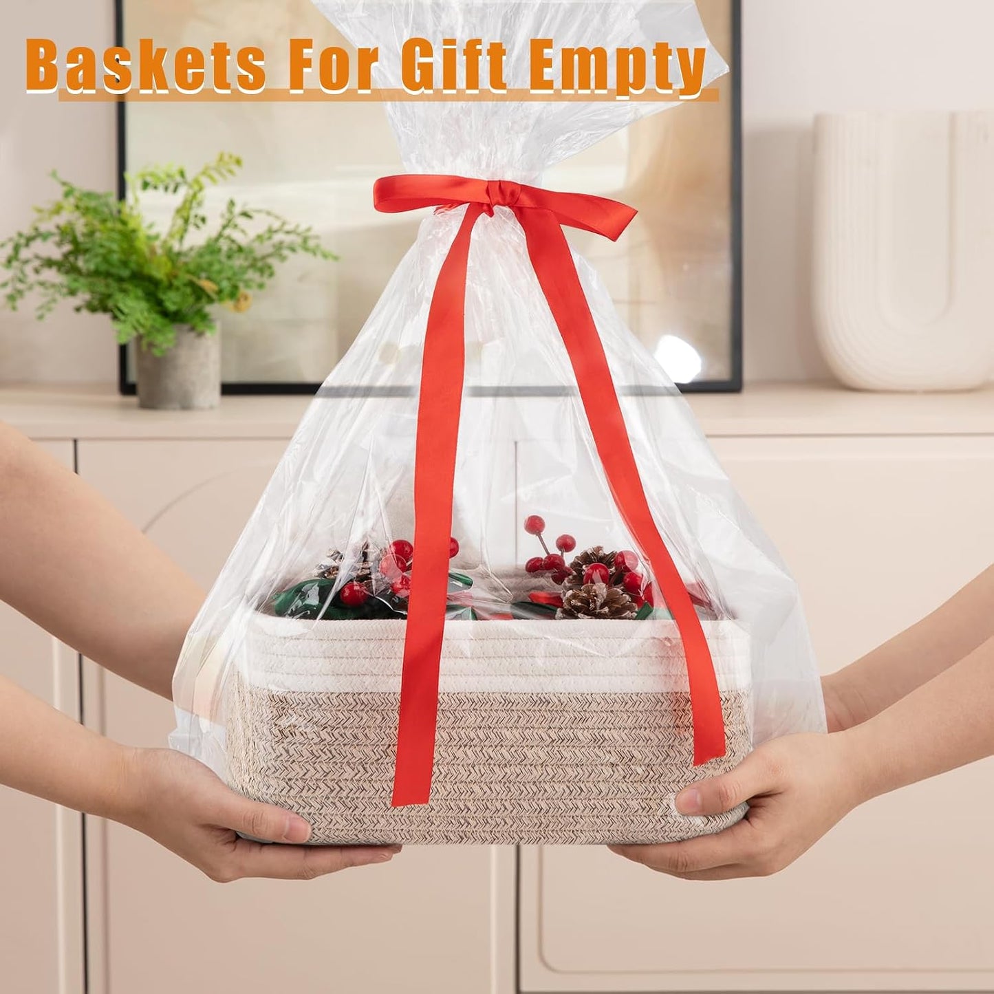 OIAHOMY 4 PACK 7L Storage Baskets for Organizing Storage Bins Brown