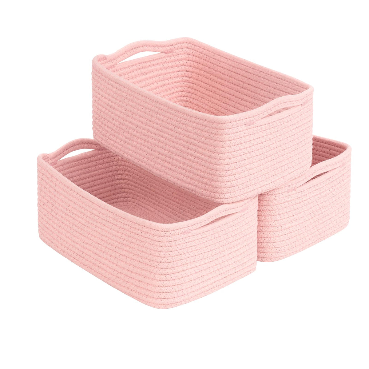 Goodpick 3Pack Rope Storage Baskets for Shelves Organizing, 11 x 7 x 4.5 in