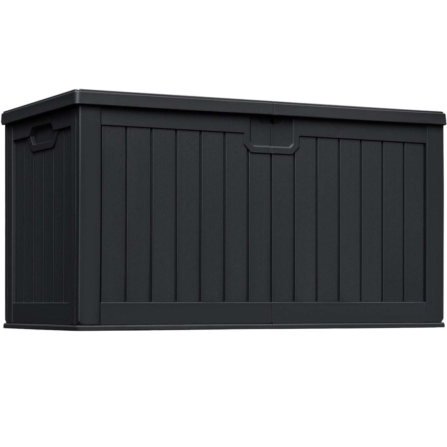 Greesum Outdoor Storage Box 31 Gallon Storage Box with Lid for Patio Furniture, Garden Tools, Pool Supplies, Waterproof and UV Resistant, Lockable, Dark Black