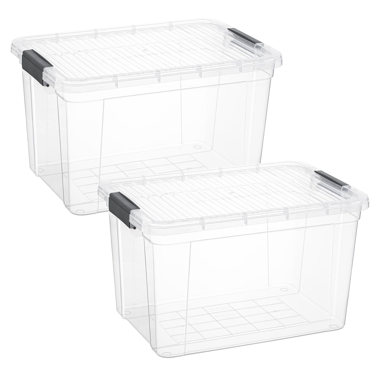 Superio Clear Plastic Storage Bins with Lid, 4.5 Quart Box, Organizing Containers, Stackable Plastic Tote for Home, Garage, Dorm, School, and Office