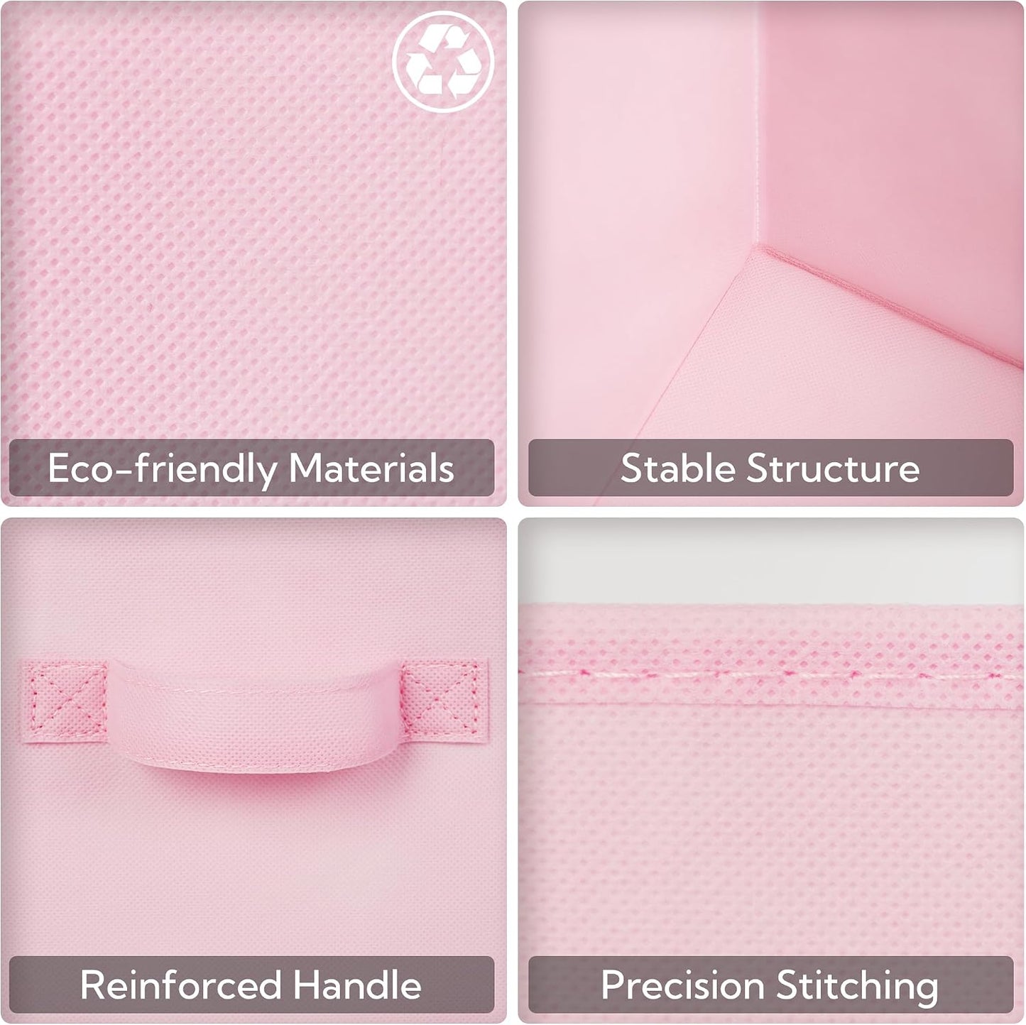 GRANNY SAYS 11 Inch Cube Storage Bins, 6-Pack Storage Cube Organizer, Pink