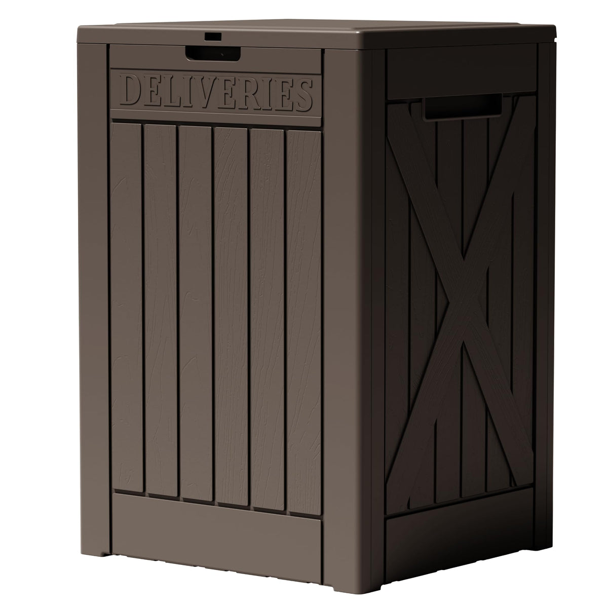 Greesum Outdoor Storage Box 31 Gallon Storage Box with Lid for Patio Furniture, Garden Tools, Pool Supplies, Waterproof and UV Resistant, Lockable, Dark Black