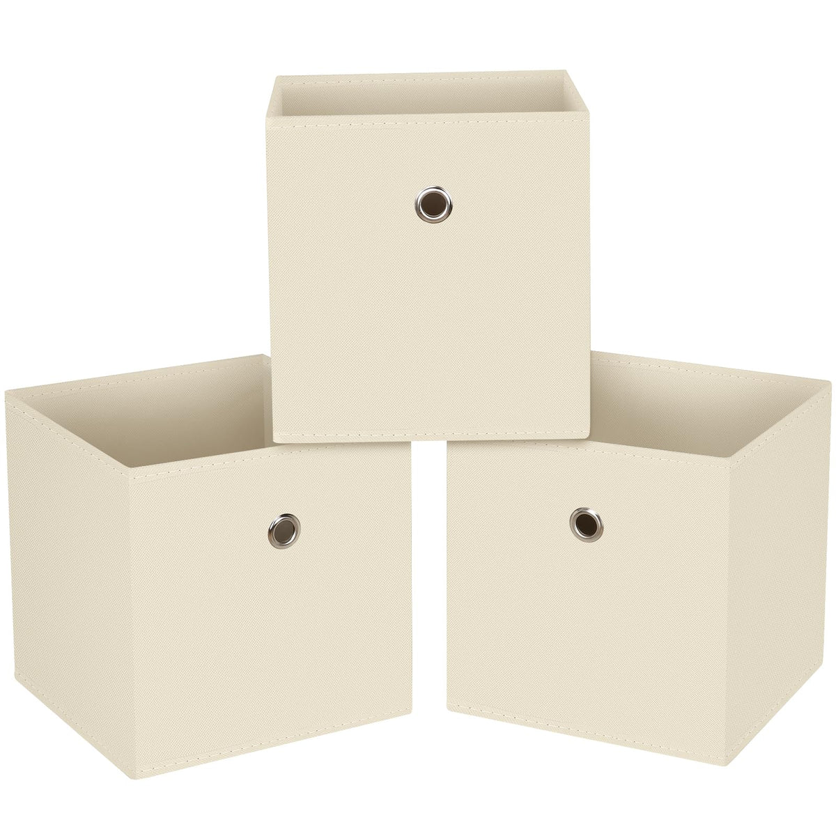 Black Foldable Storage Cubes Bins ,11 Inch Cloth Storage Cube Fabric Storage Box Cubes Organizer Baskets with Handles for Home Organizer Set of 3 (Black)