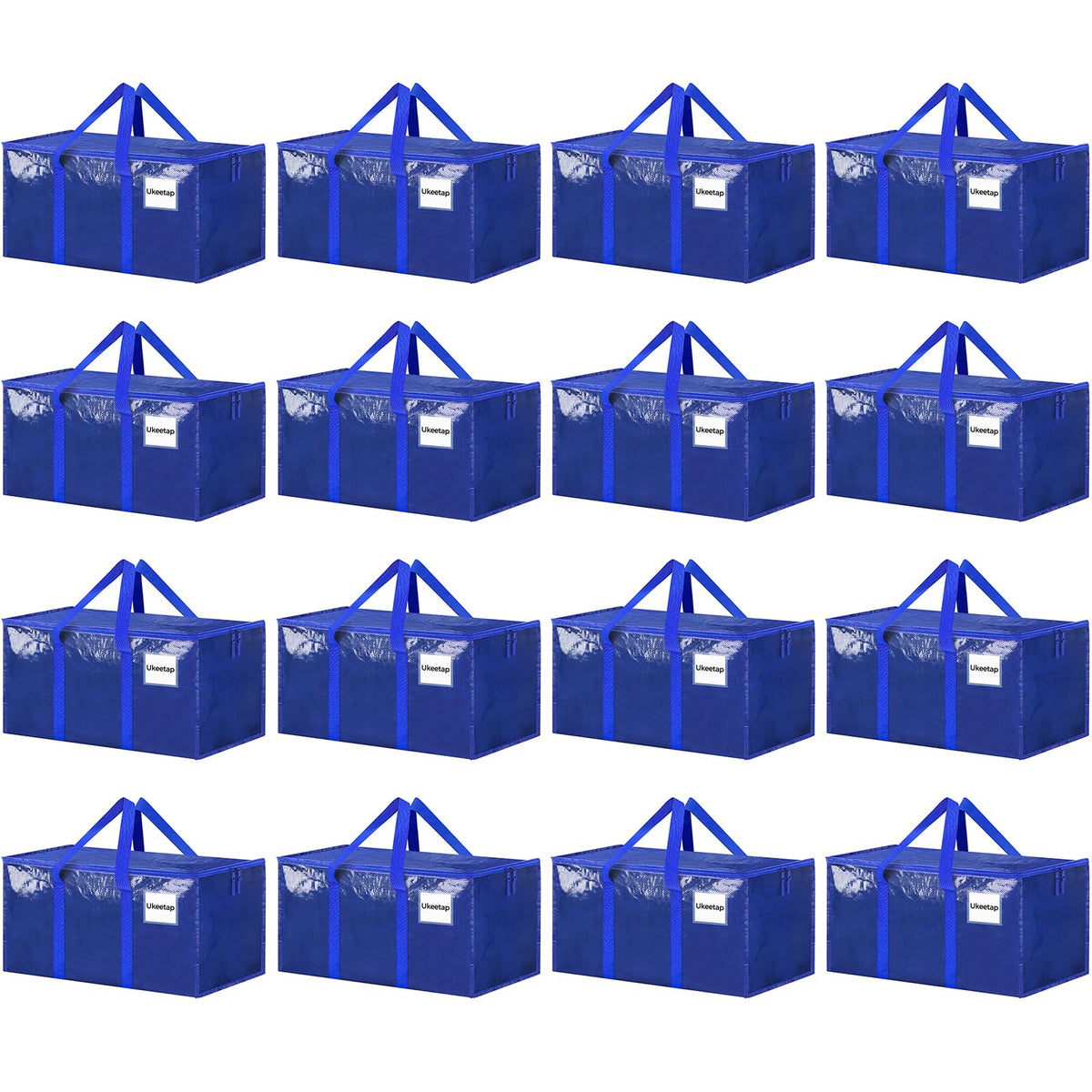 8 Pack Extra Large Clothes Storage Bins with Lids, Moving Bags, Clear