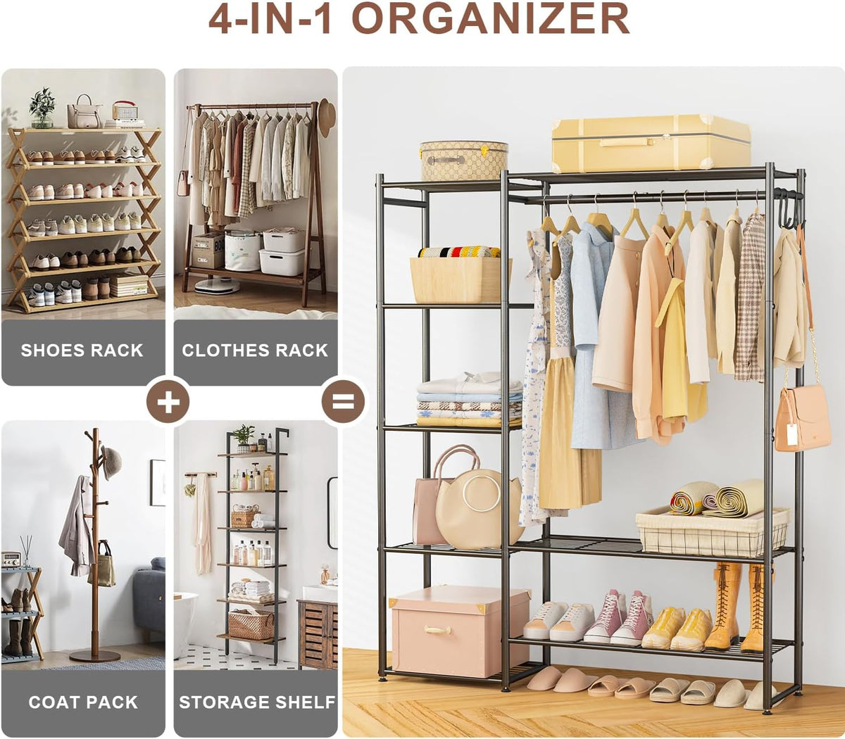 Closet Wardrobe, Closet Organizers and Storage System, Metal Clothes Rack