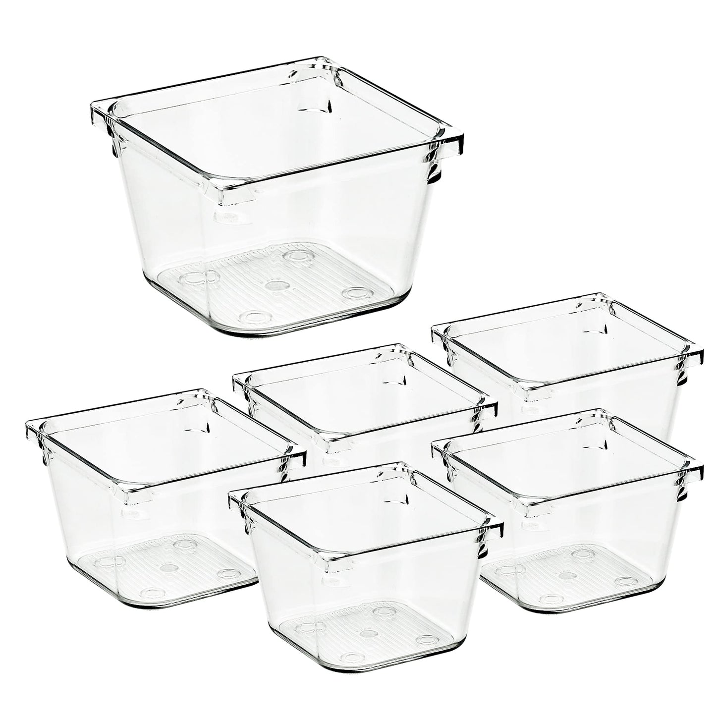 Ravinte 6 Pack Drawer Organizer, 6" x 9" Plastic Storage Bins