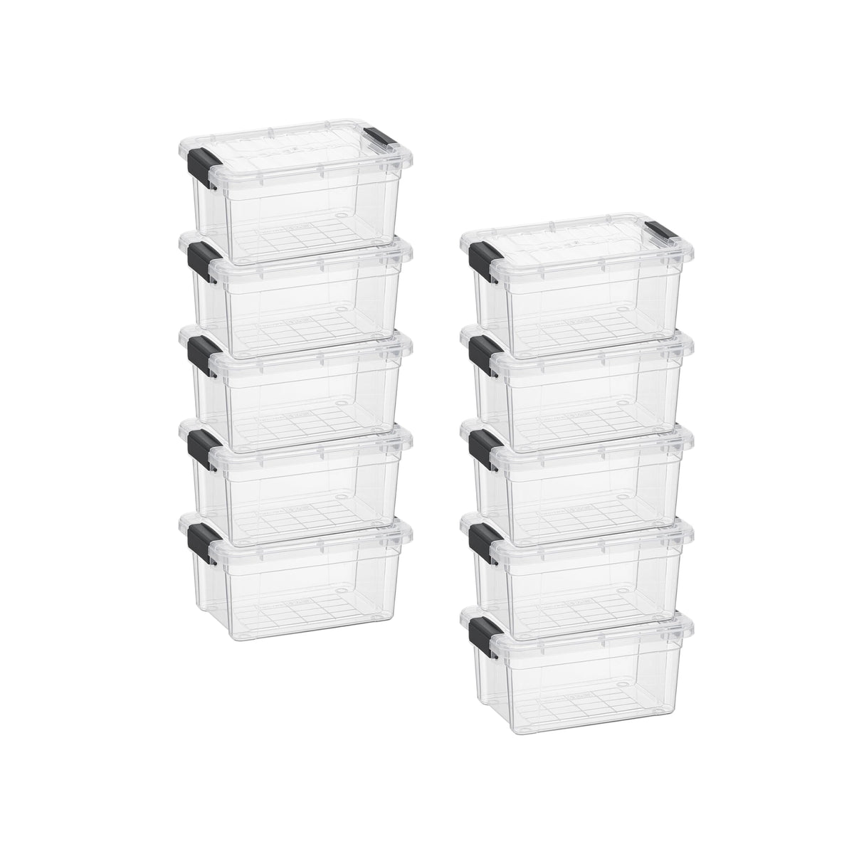 Superio Clear Plastic Storage Bins with Lid, 4.5 Quart Box, Organizing Containers, Stackable Plastic Tote for Home, Garage, Dorm, School, and Office