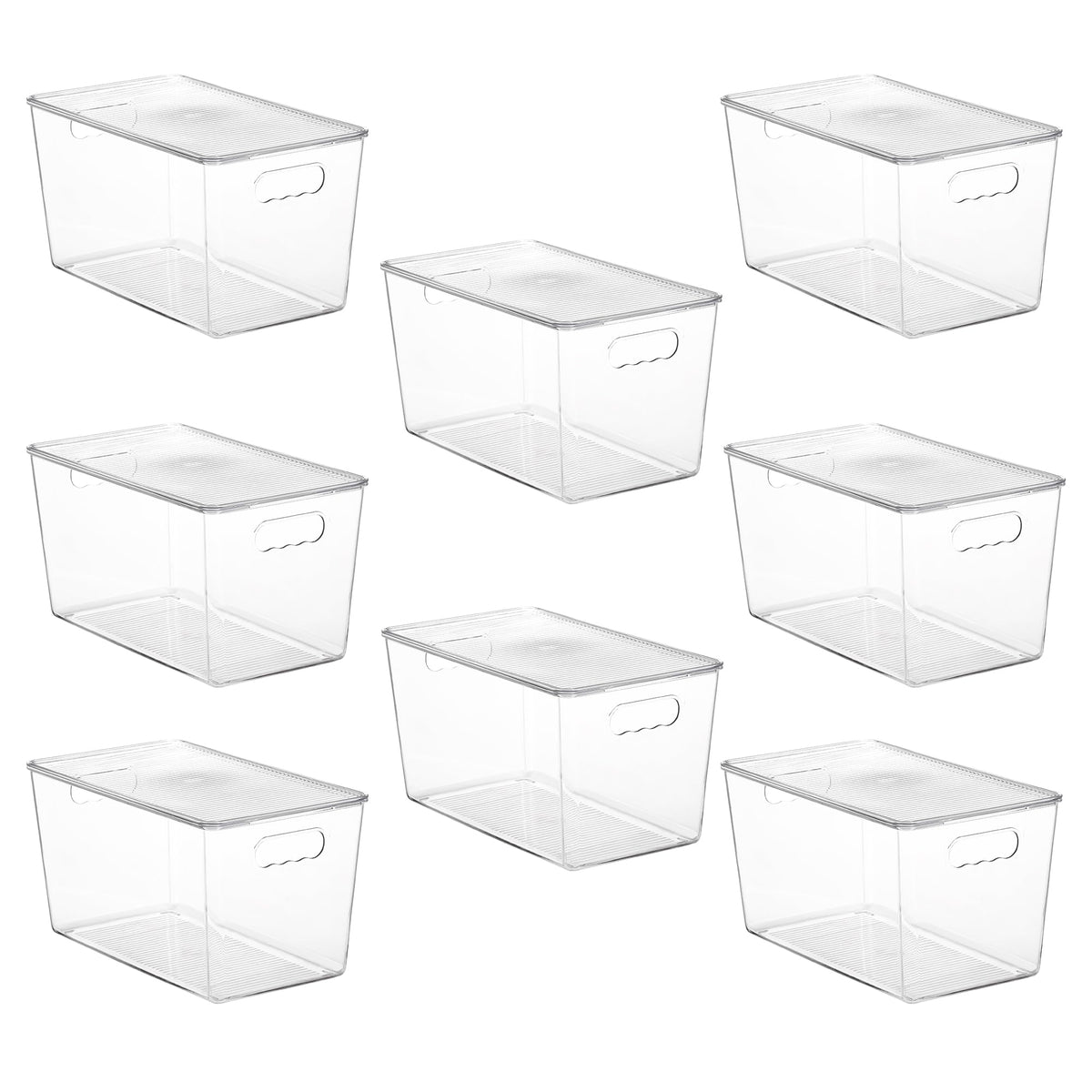 Vtopmart 6 Pack Clear Stackable Storage Bins with Lids and Handles, Large