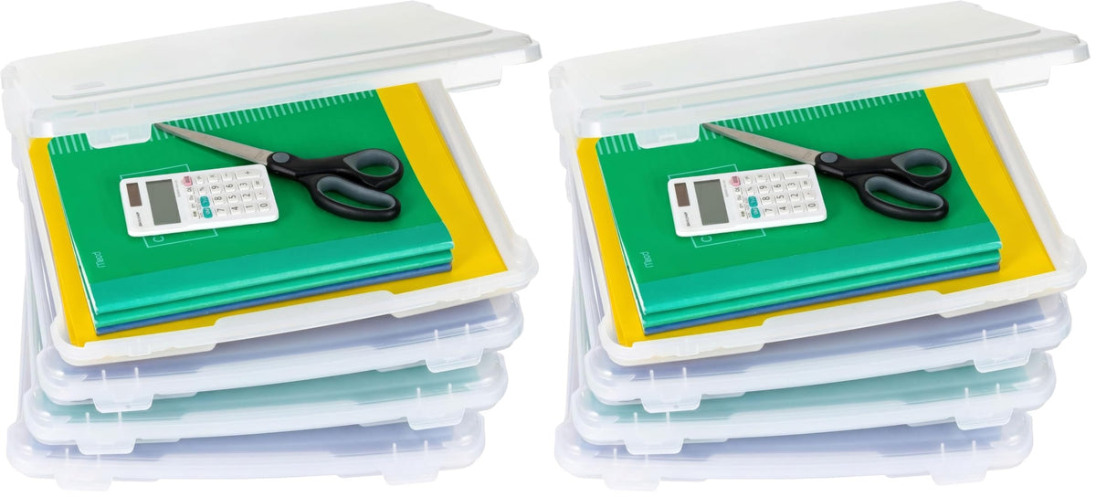 IRIS USA Board Game Storage |Made in USA| Slim Craft Case (10-Pack) - Clear