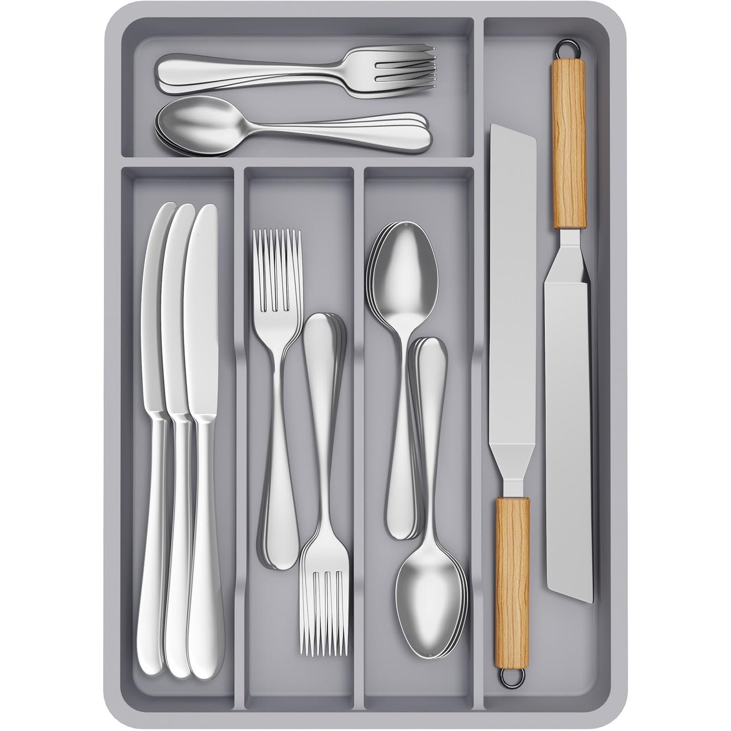 Lifewit Silverware Drawer Organizer Tray, Cutlery Storage for Kitchen