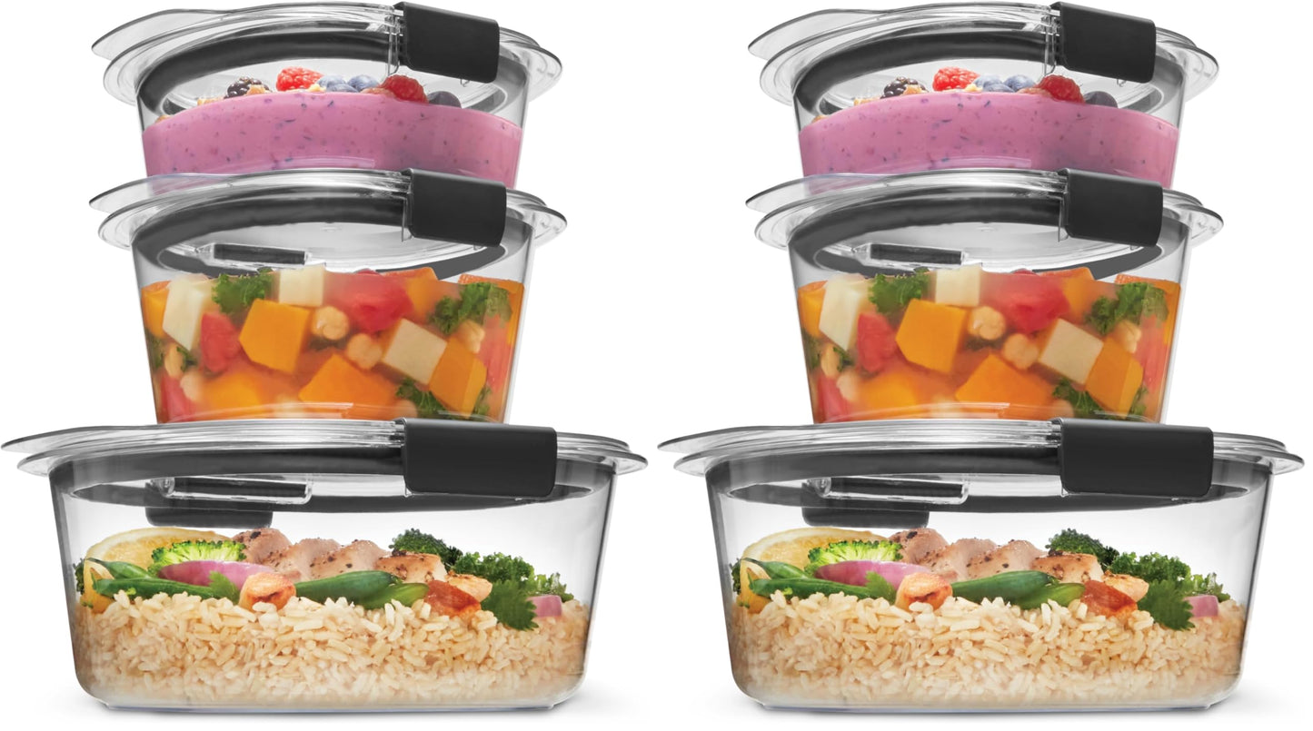 Rubbermaid Brilliance Food Storage Containers, Set of 5 (10 Pieces), BPA-Free, Leak-Proof, Clear