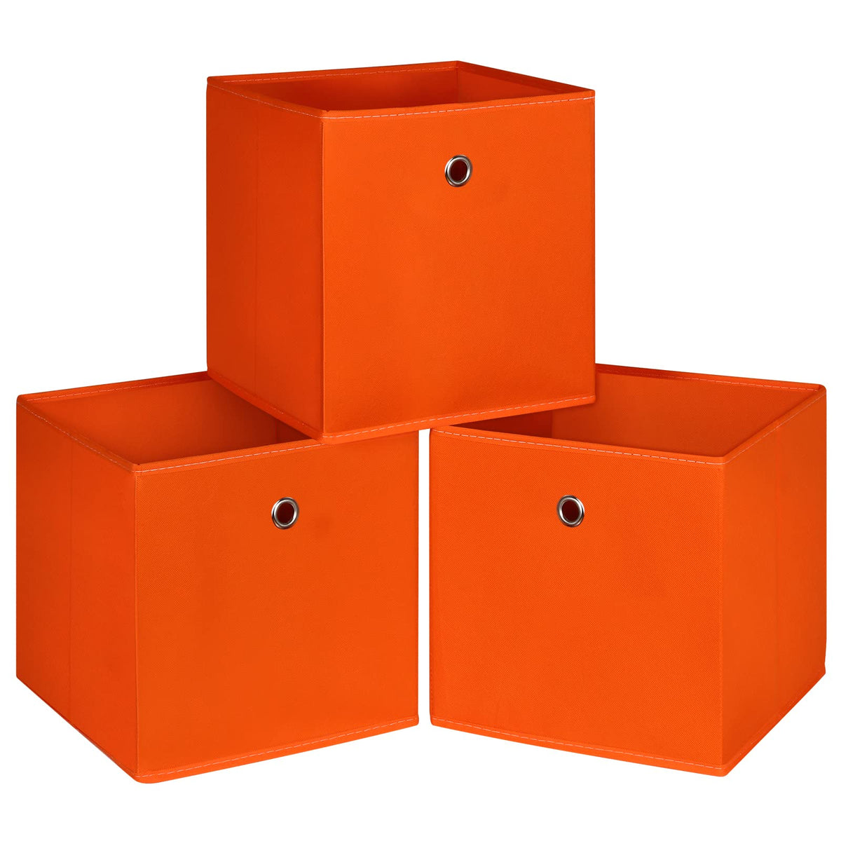 Black Foldable Storage Cubes Bins ,11 Inch Cloth Storage Cube Fabric Storage Box Cubes Organizer Baskets with Handles for Home Organizer Set of 3 (Black)
