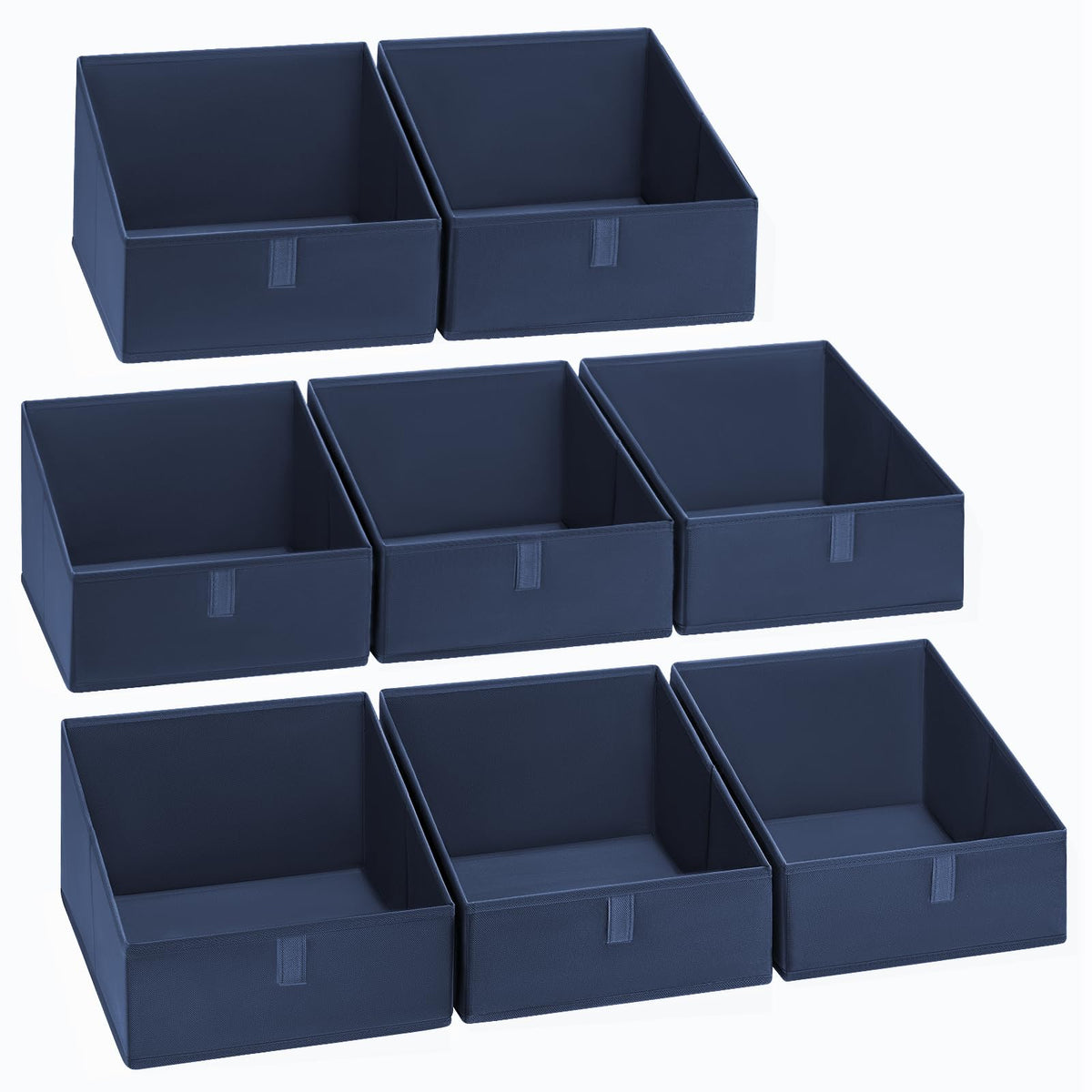 DIMJ Closet Storage Bins - Fabric Storage Baskets for Shelves, Collapsible Closet Organizers and Storage with Handles, Trapezoid Shelf Organization Storage Cubes for Purse, Toys, Books, Towel, Socks