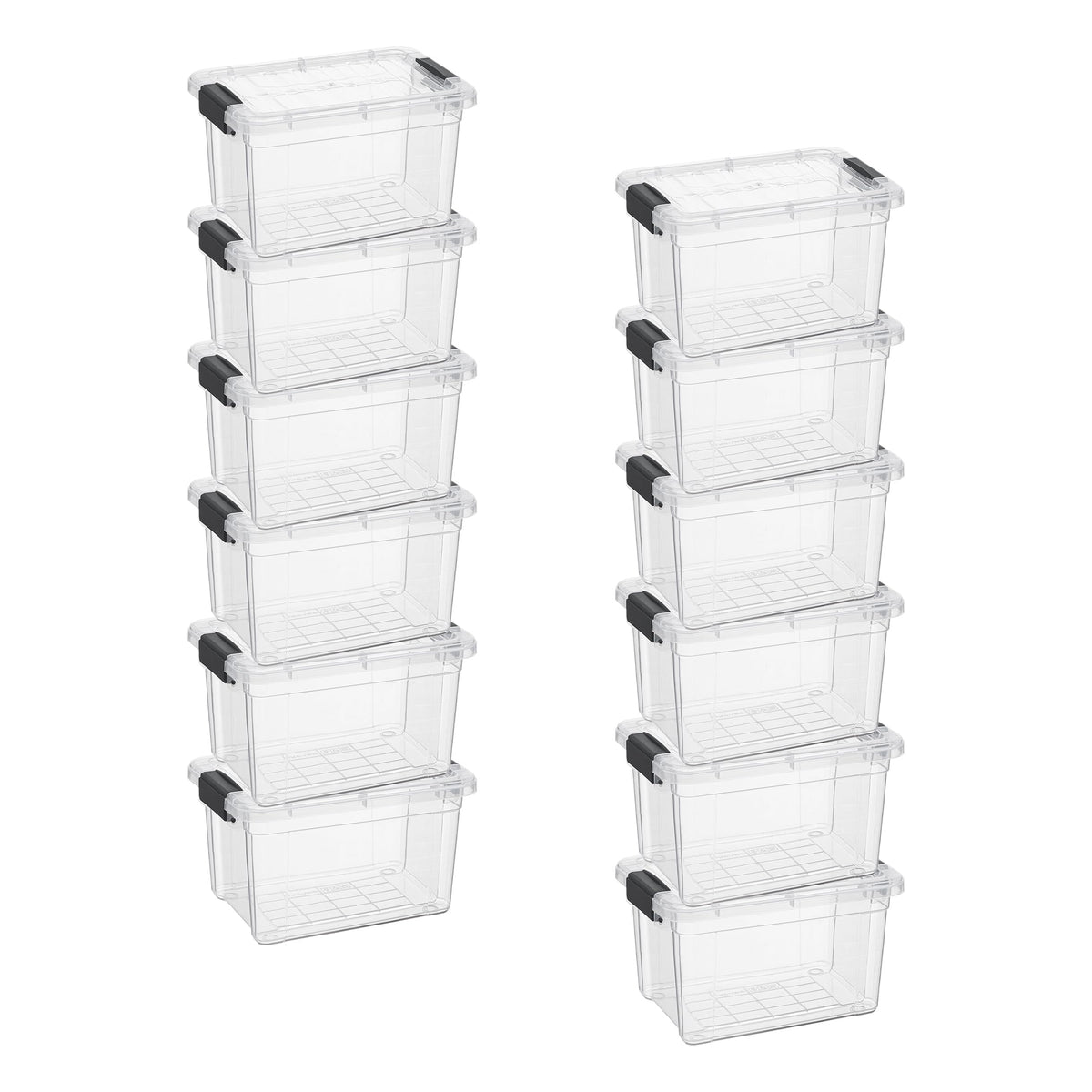 Superio Clear Plastic Storage Bins with Lid, 4.5 Quart Box, Organizing Containers, Stackable Plastic Tote for Home, Garage, Dorm, School, and Office