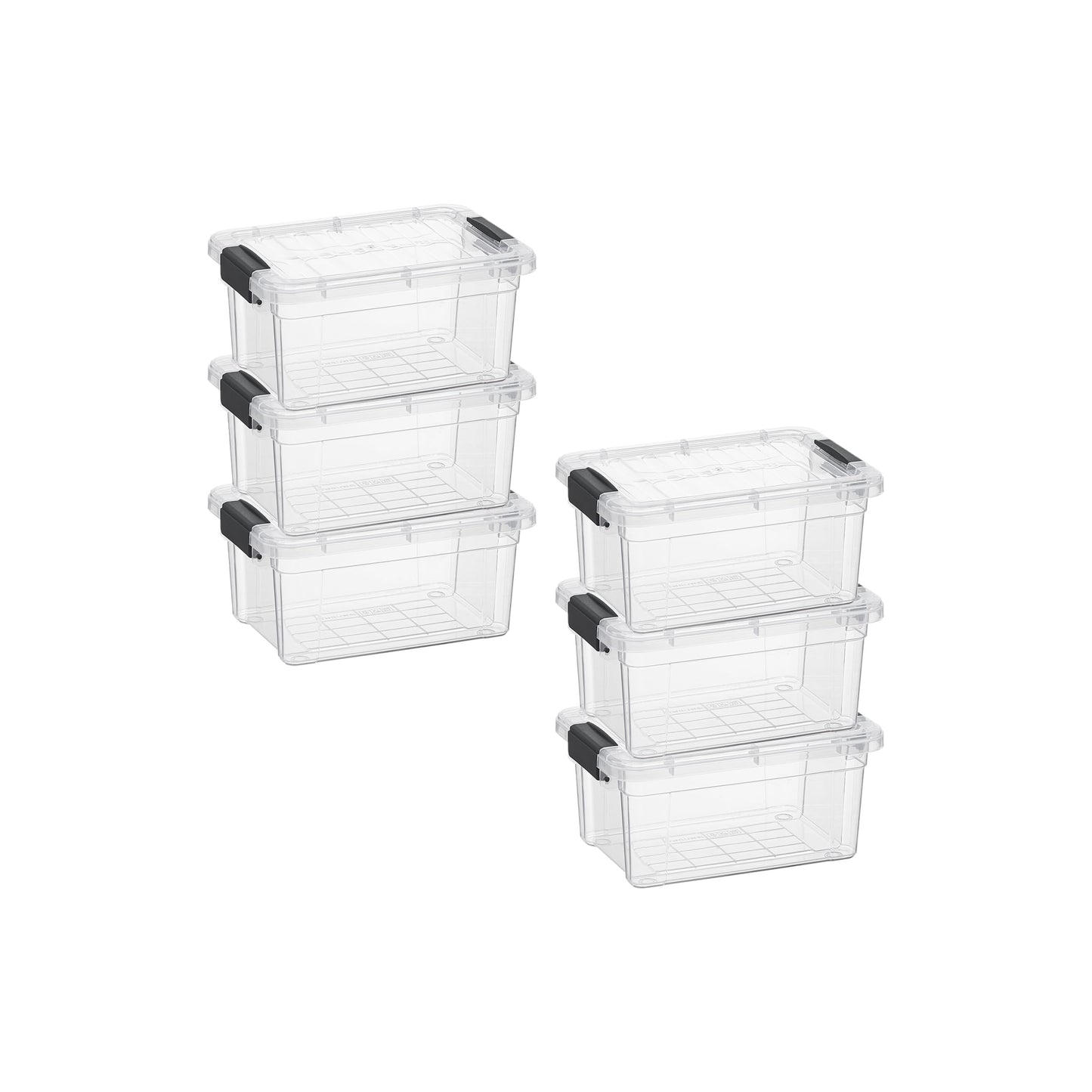 Superio Clear Plastic Storage Bins with Lid, 4.5 Quart Box, Organizing Containers, Stackable Plastic Tote for Home, Garage, Dorm, School, and Office