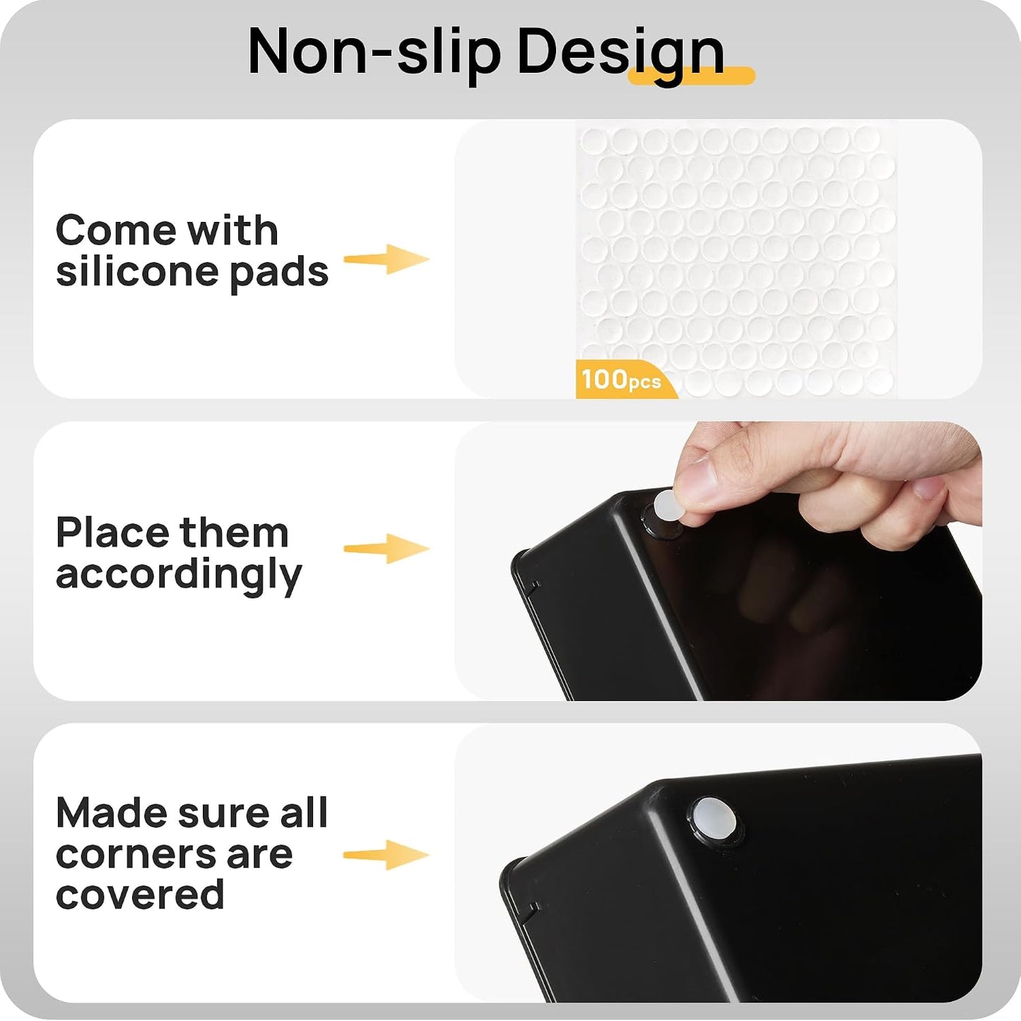 Vtopmart 25 Pack Plastic Drawer Organizers with Non-slip Rubber Pads