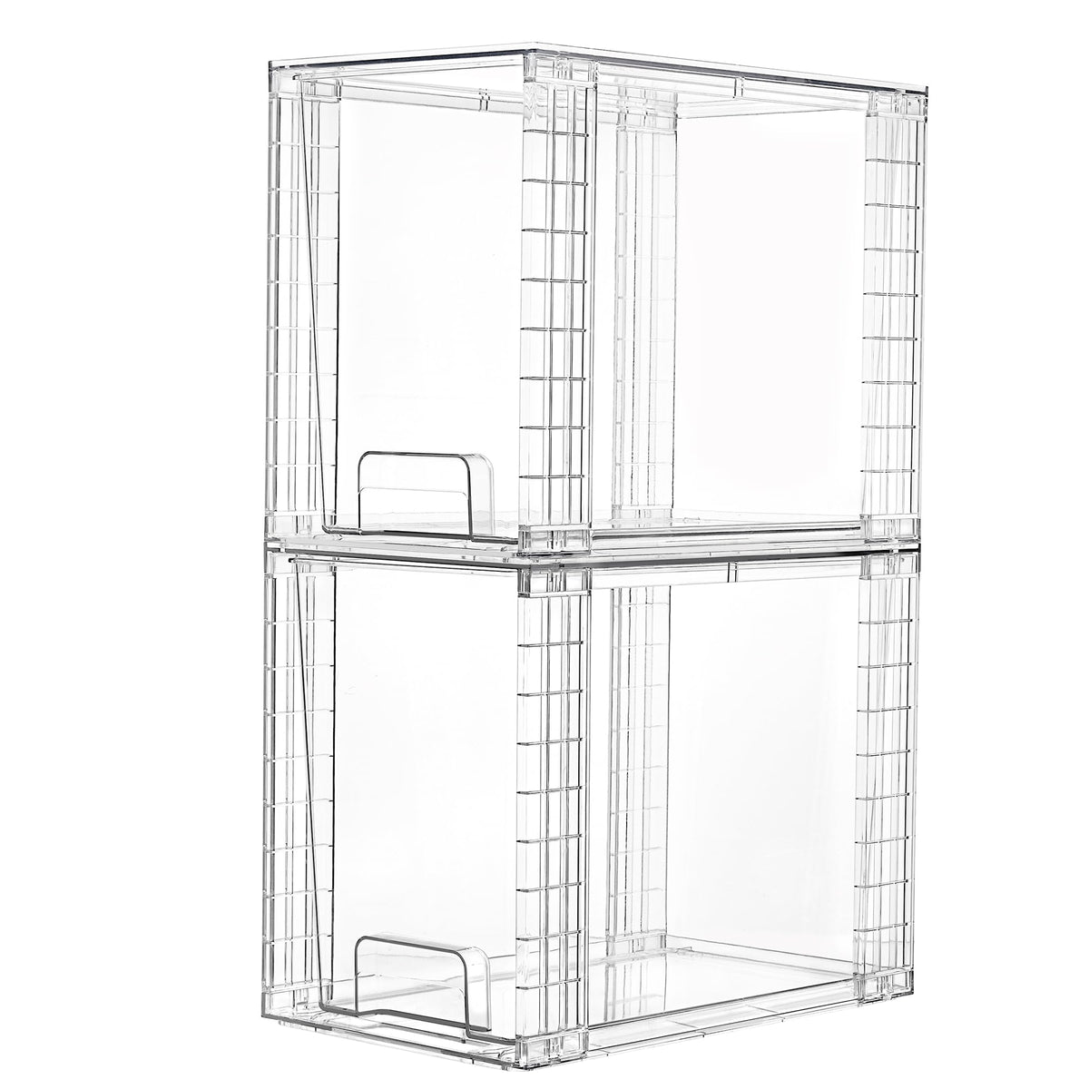 Vtopmart 4 Pack Stackable Clear Drawer with Dividers