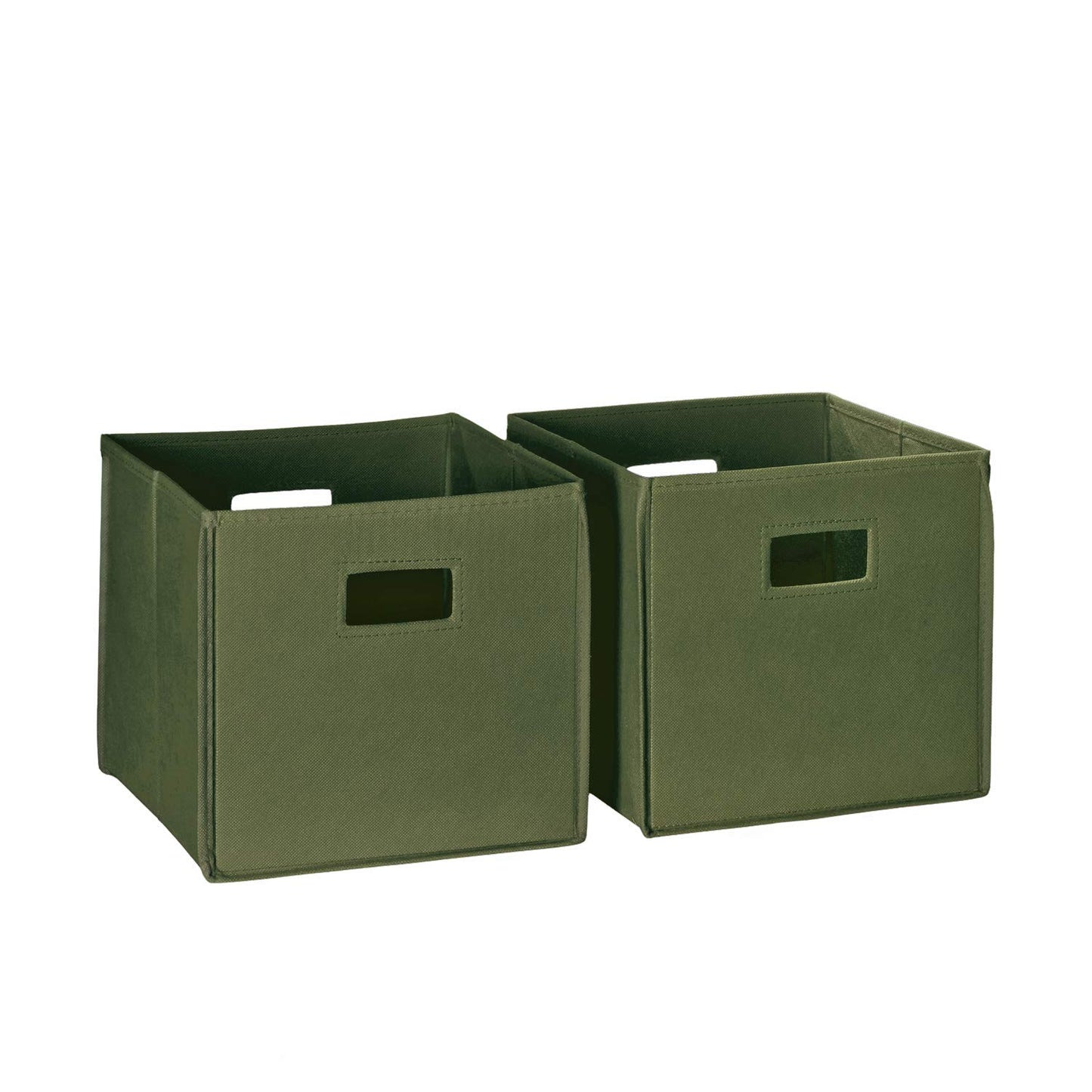 RiverRidge Folding Storage Bins - 2-pack of 10in Tall Taupe Cubes
