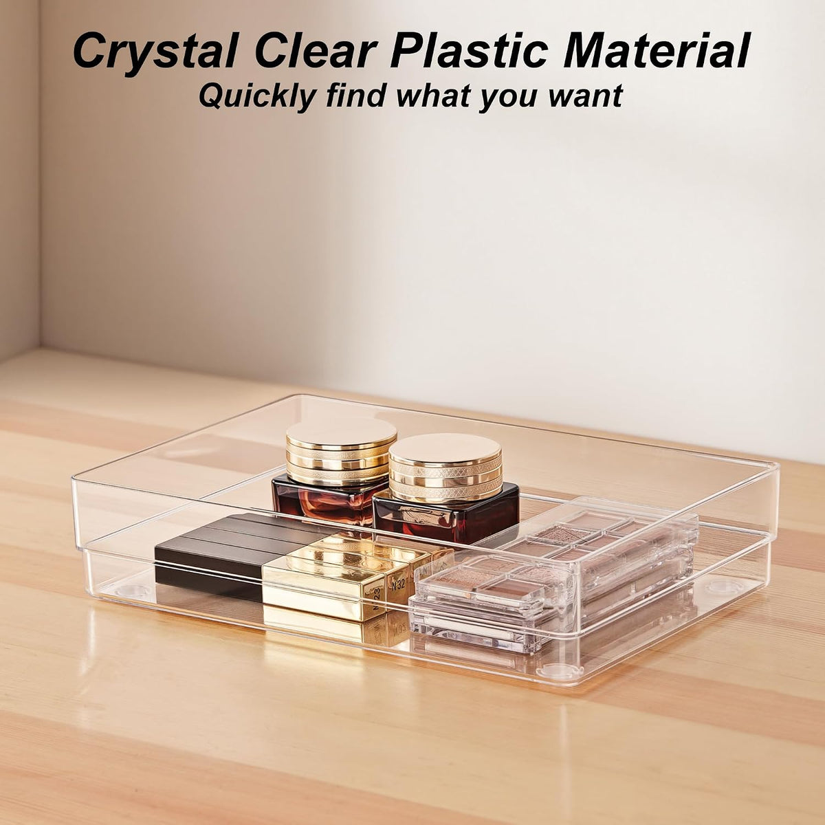 SMARTAKE 7 PCS Drawer Organizer, 4-Size Desk Drawer Organizer Trays