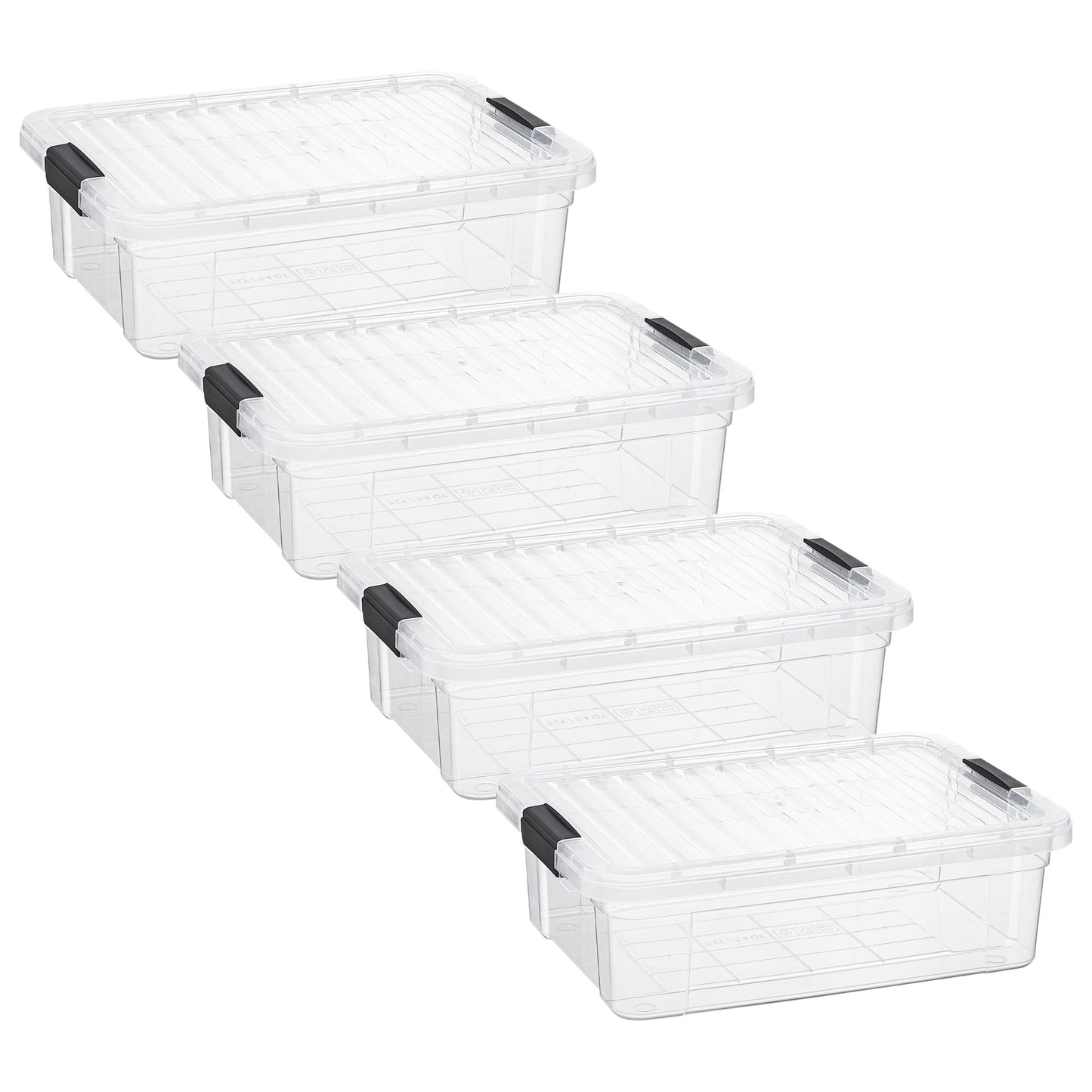 Superio 13.7 Quart Clear Plastic Storage Bin with Lid, Stackable Organizer Box, BPA-Free Storage Container for Home, Garage, School & Office, 1 Pack