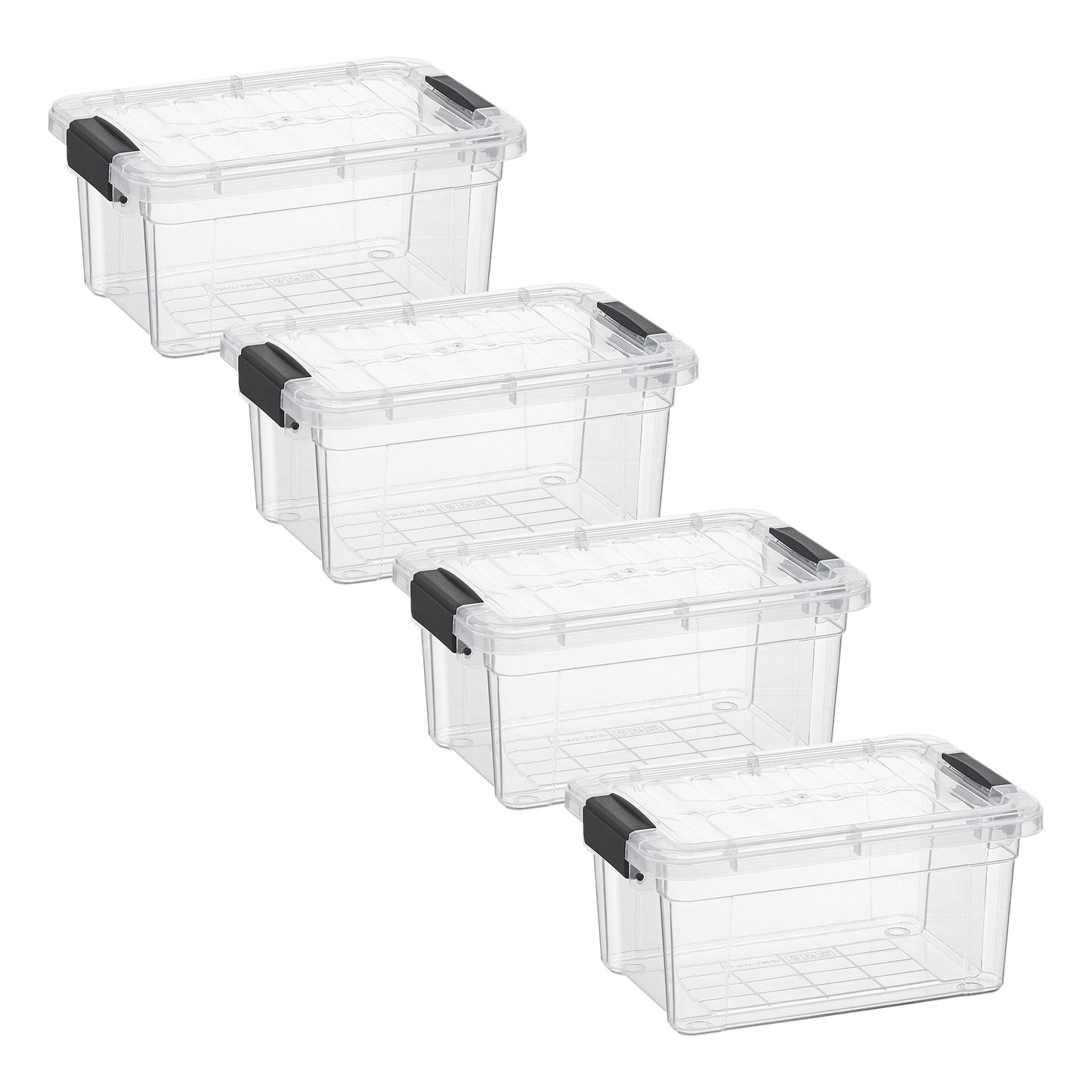 Superio Clear Plastic Storage Bins with Lid, 4.5 Quart Box, Organizing Containers, Stackable Plastic Tote for Home, Garage, Dorm, School, and Office