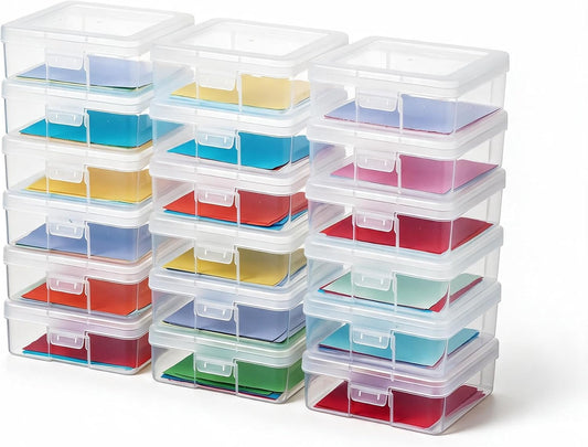 novelinks Plastic Small Storage Containers with Lids for Organizing