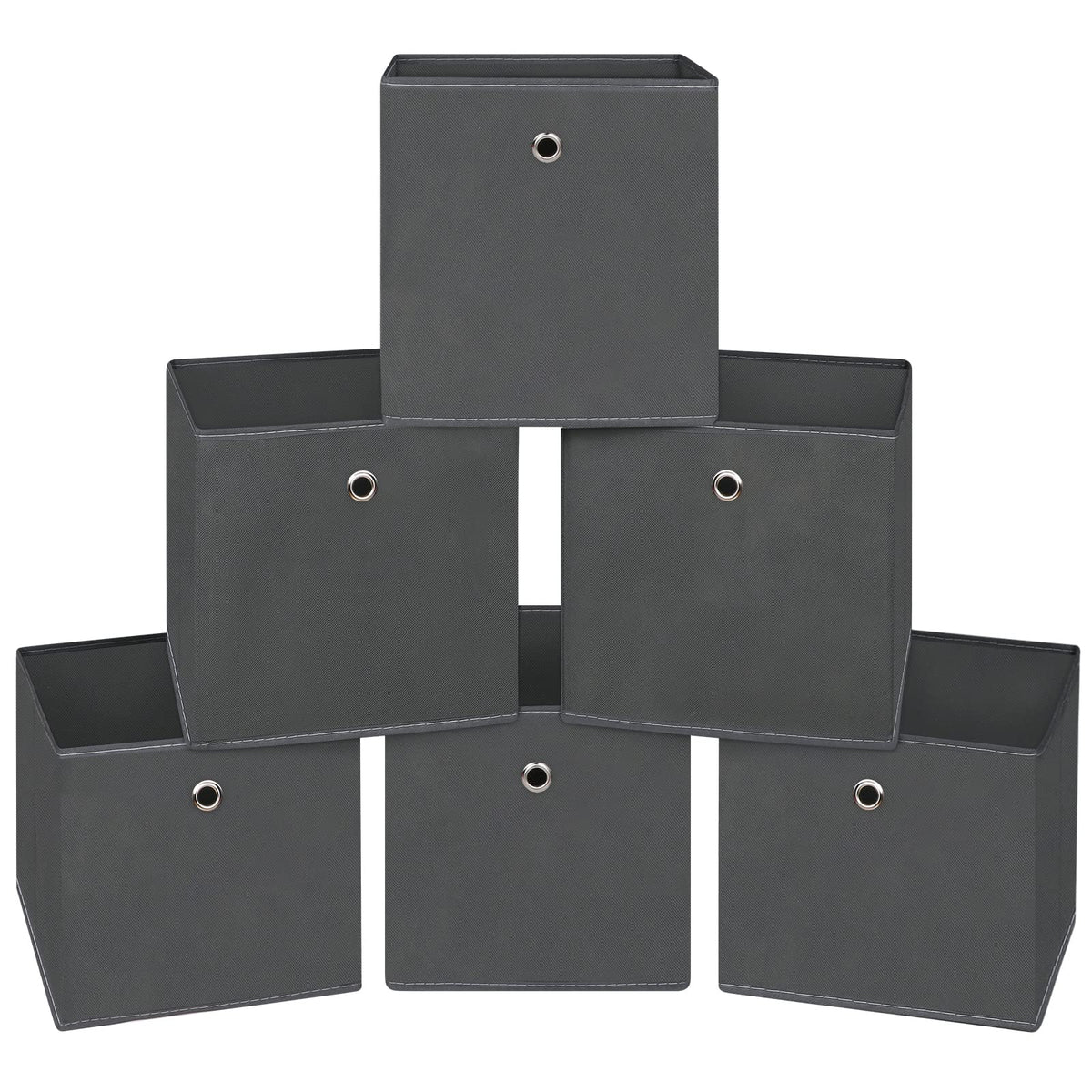 Black Foldable Storage Cubes Bins ,11 Inch Cloth Storage Cube Fabric Storage Box Cubes Organizer Baskets with Handles for Home Organizer Set of 3 (Black)