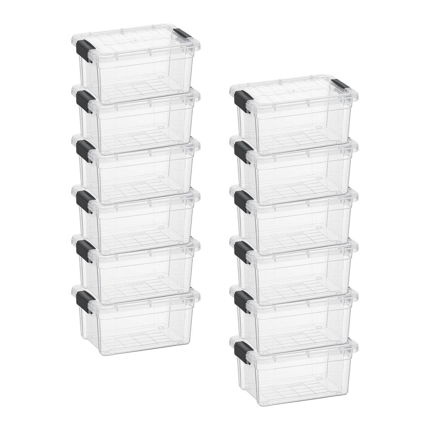 Superio Clear Plastic Storage Bins with Lid, 4.5 Quart Box, Organizing Containers, Stackable Plastic Tote for Home, Garage, Dorm, School, and Office