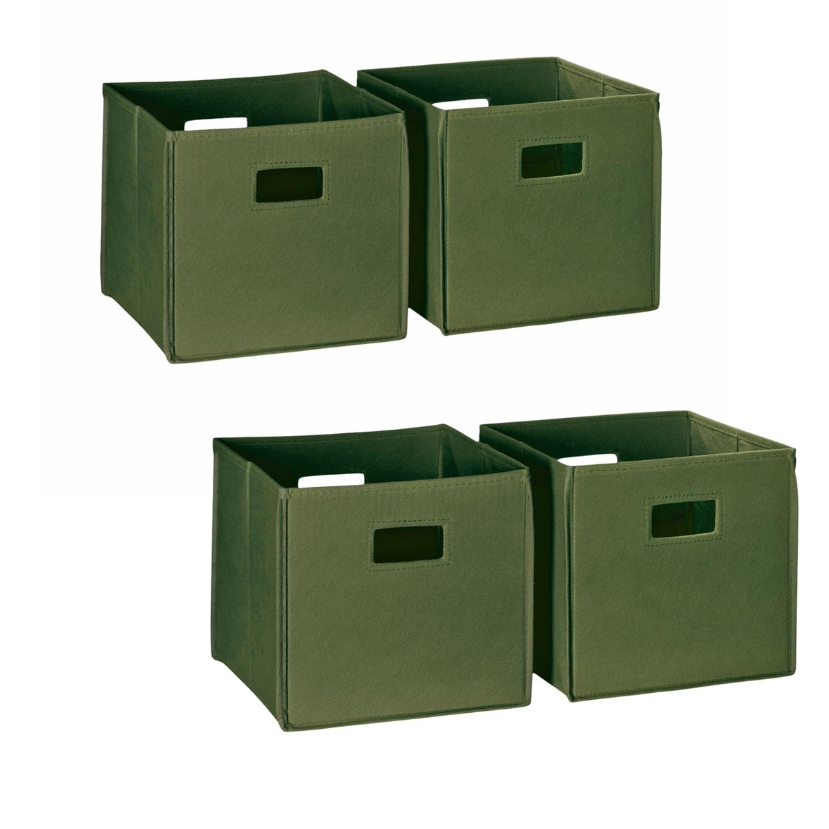 RiverRidge Folding Storage Bins - 2-pack of 10in Tall Taupe Cubes