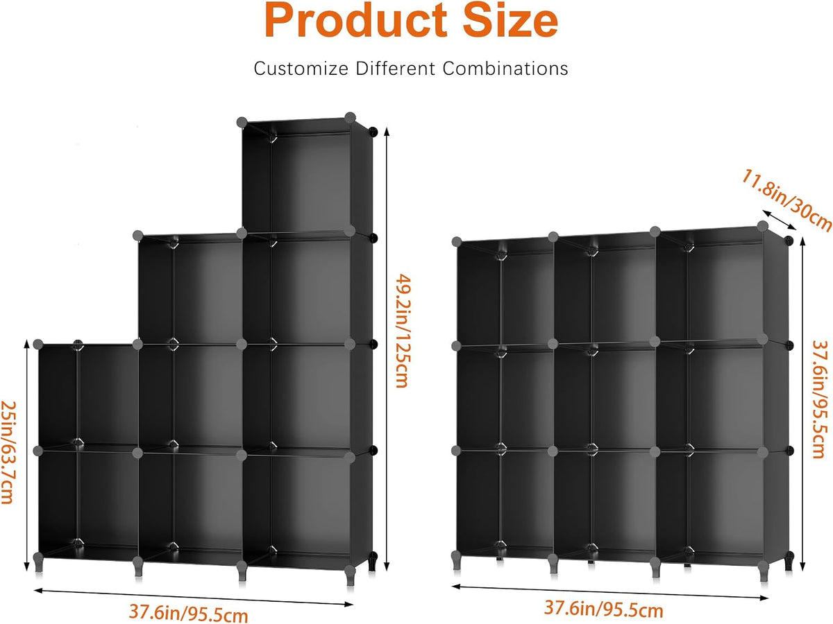 HOMIDEC Closet Organizers and Storage, 9 Cube Storage Organizer, Black