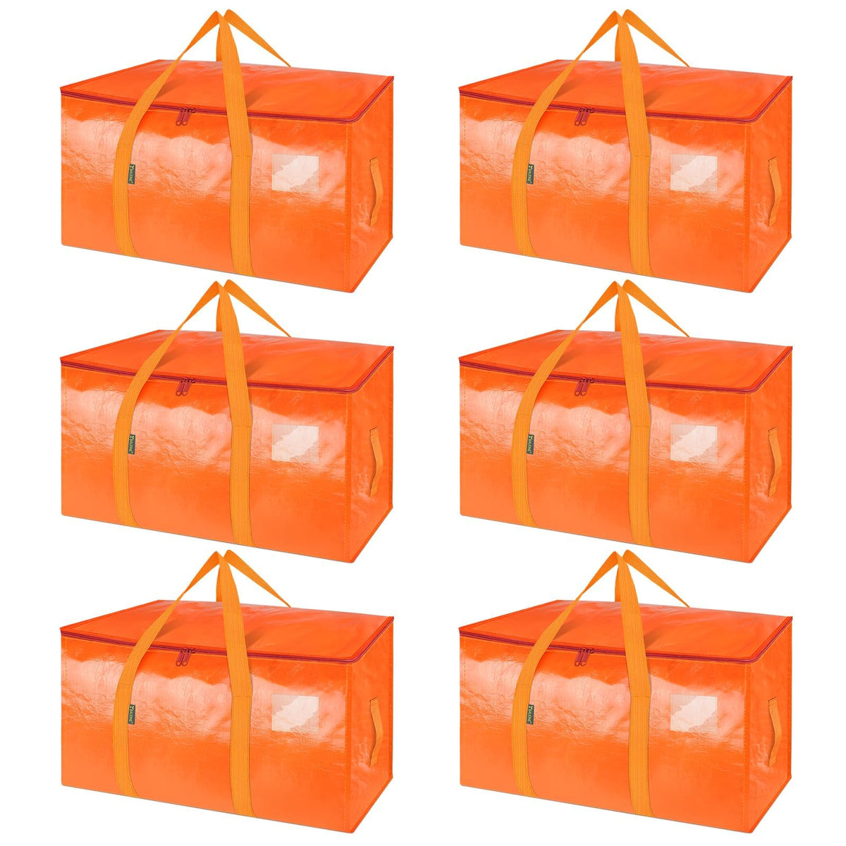 BALEINE 6-Pack Oversized Moving Bags with Reinforced Handles, Heavy-Duty Storage Tote for Clothes, Moving Supplies (Clear, 6-Pack)