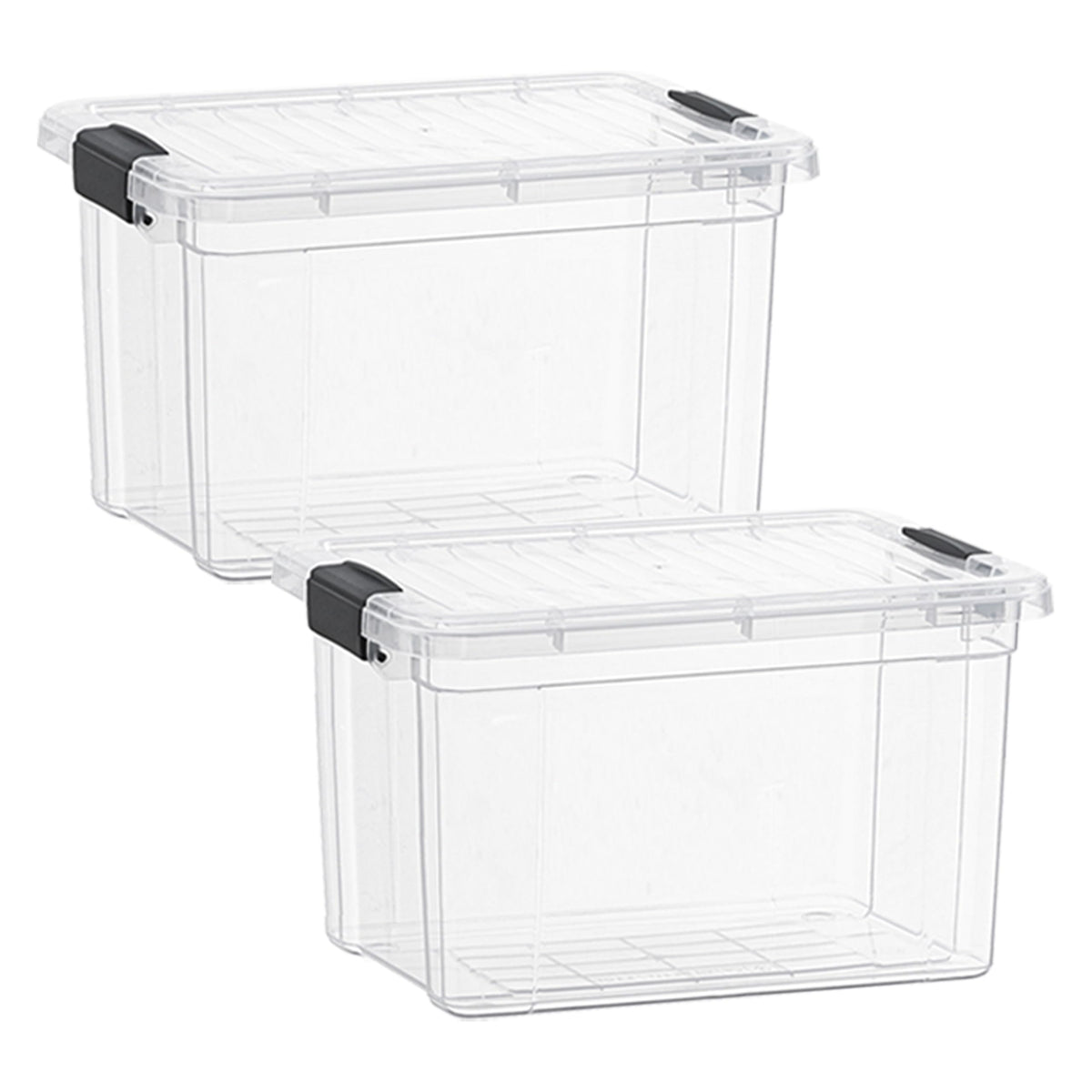 Superio Clear Plastic Storage Bins with Lid, 4.5 Quart Box, Organizing Containers, Stackable Plastic Tote for Home, Garage, Dorm, School, and Office