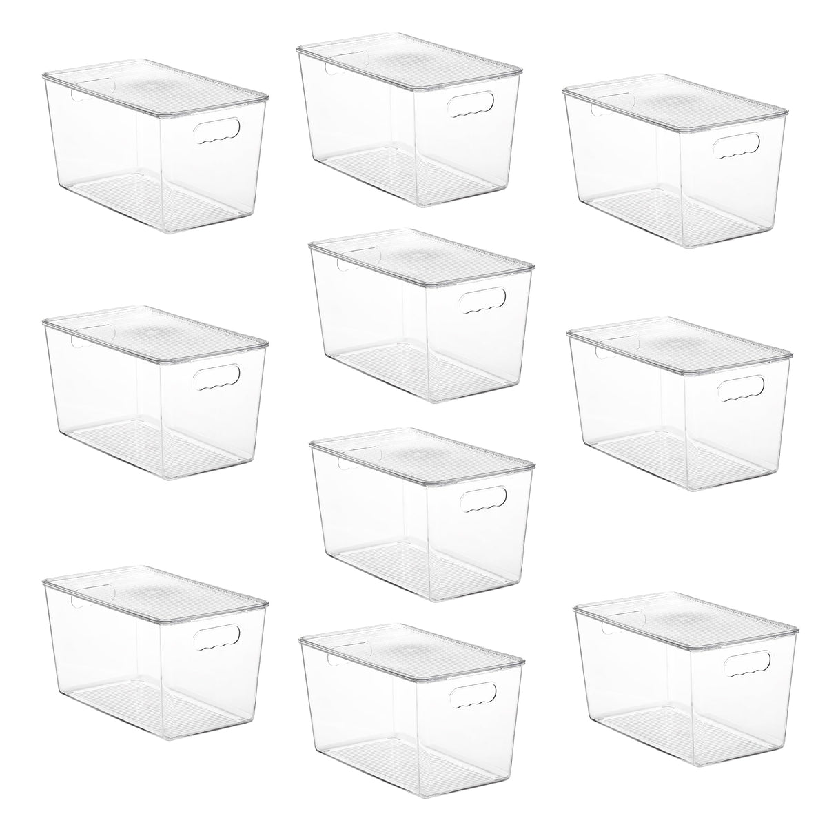 Vtopmart 6 Pack Clear Stackable Storage Bins with Lids and Handles, Large