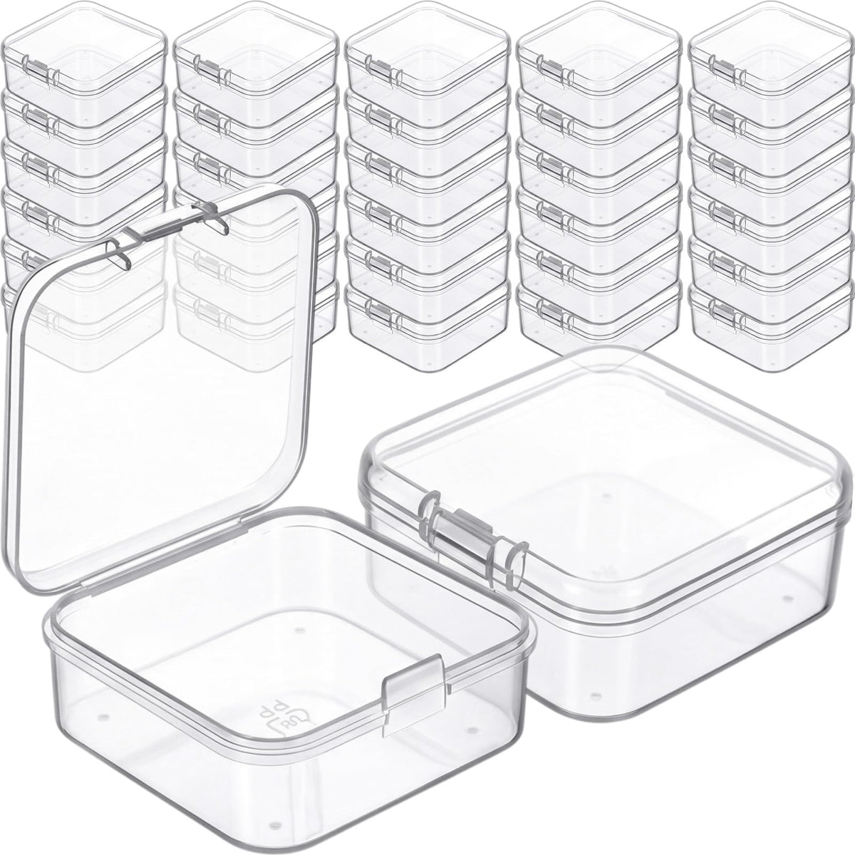 Jetec 6 Pieces Small Clear Plastic Storage Box, 3.3 x 2.1 x 1 Inch