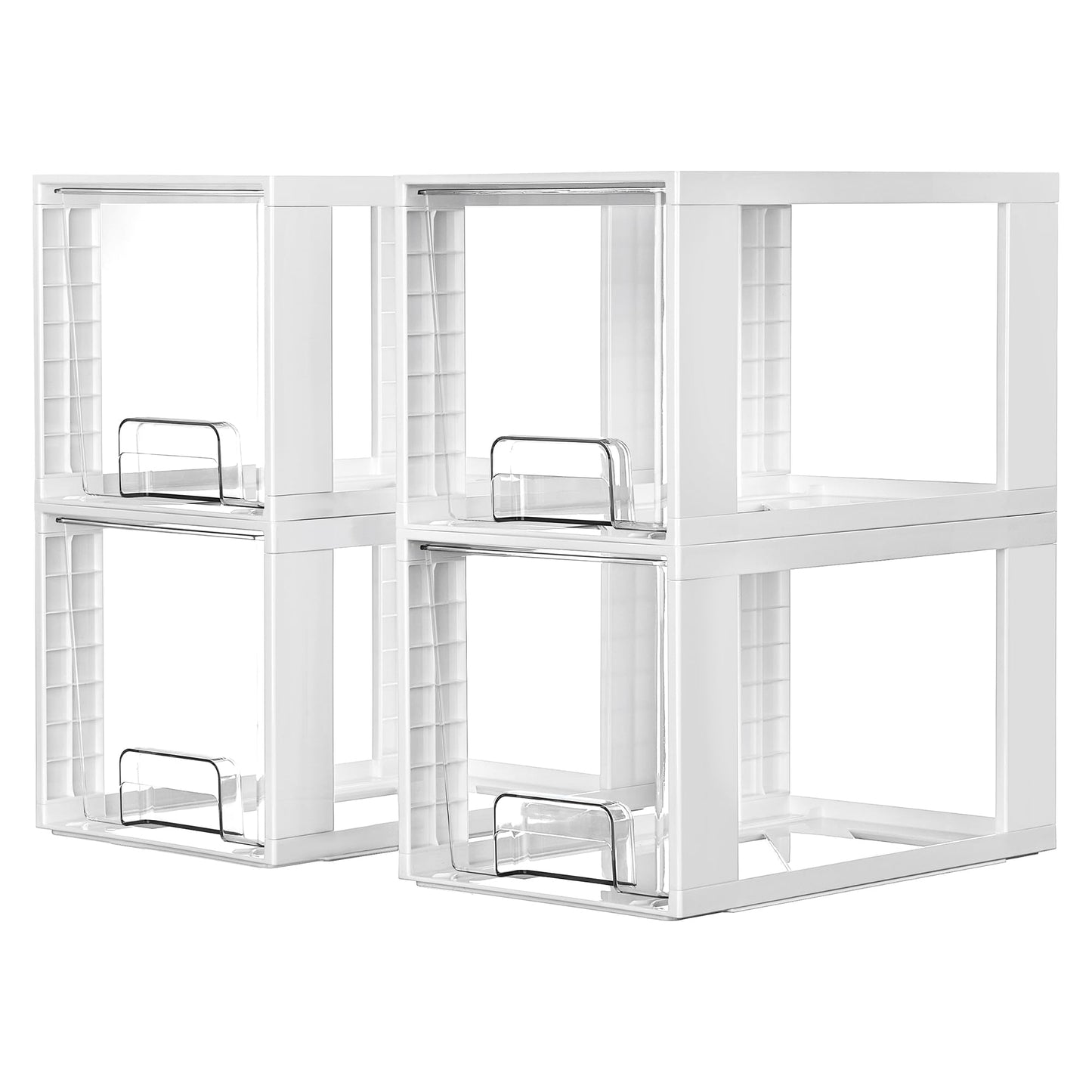 Vtopmart 4 Pack Large Stackable Storage Drawers, Clear