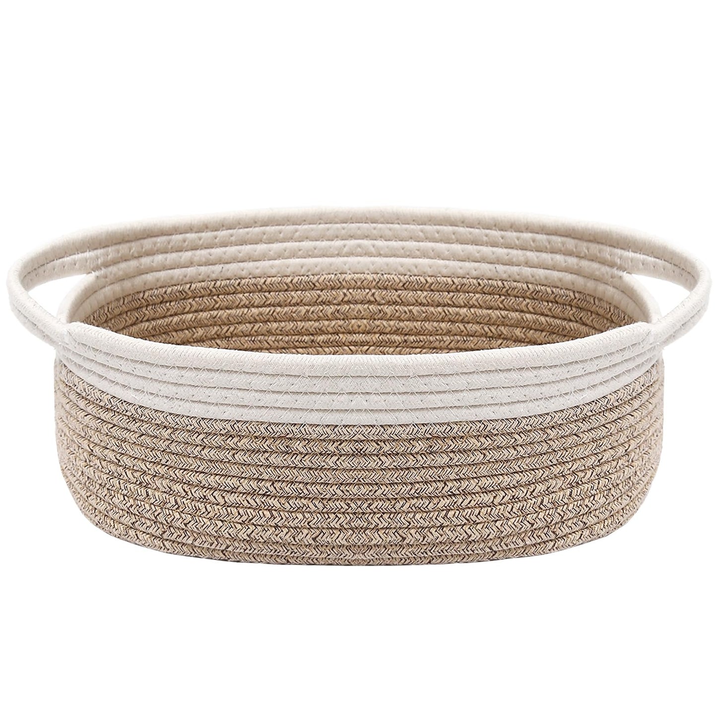 JMvicyroam Small Woven Basket, Empty Gift Basket, White/1 Pack
