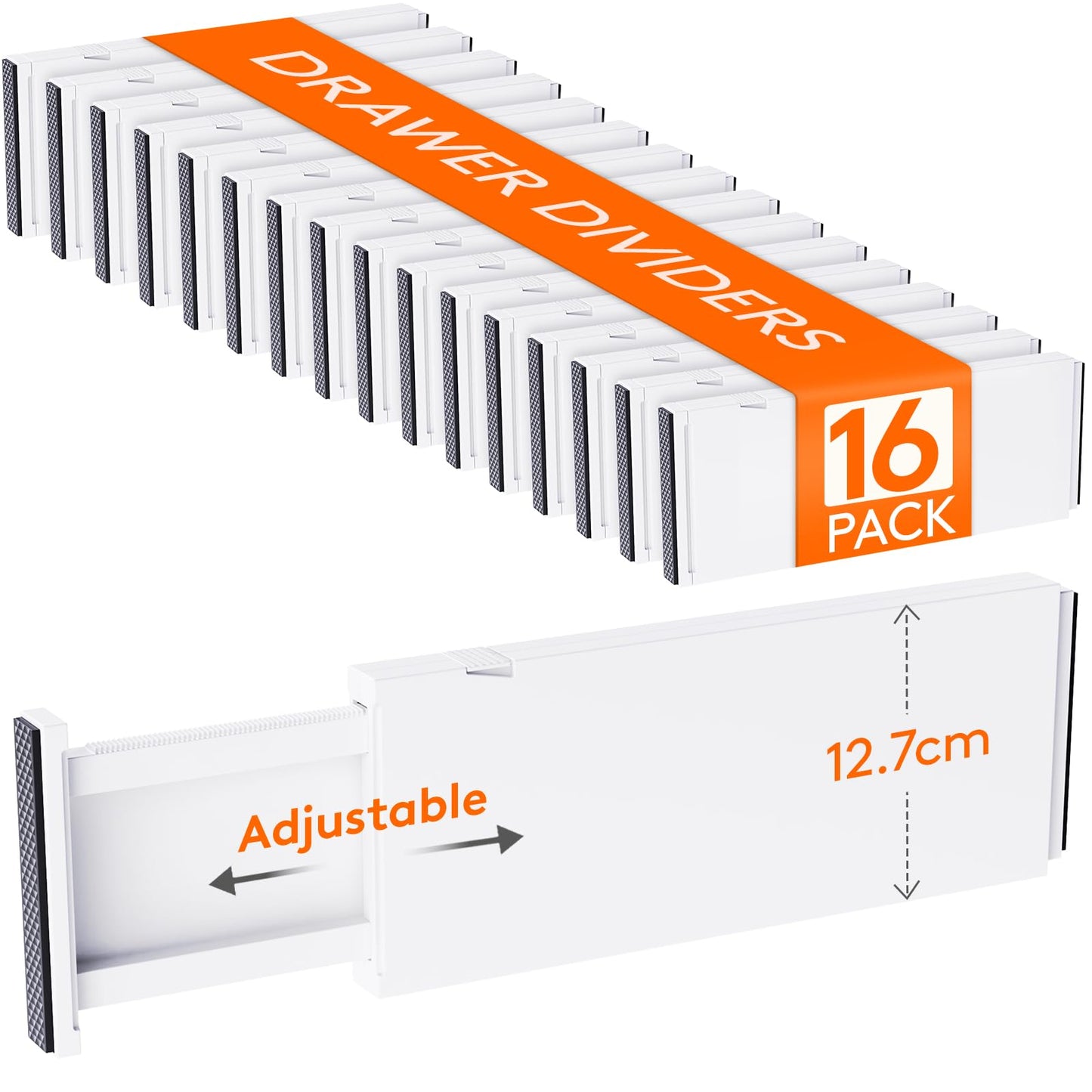 Lifewit 4" High Upgrade Drawer Divider, Adjustable Drawer Organizer Clothes