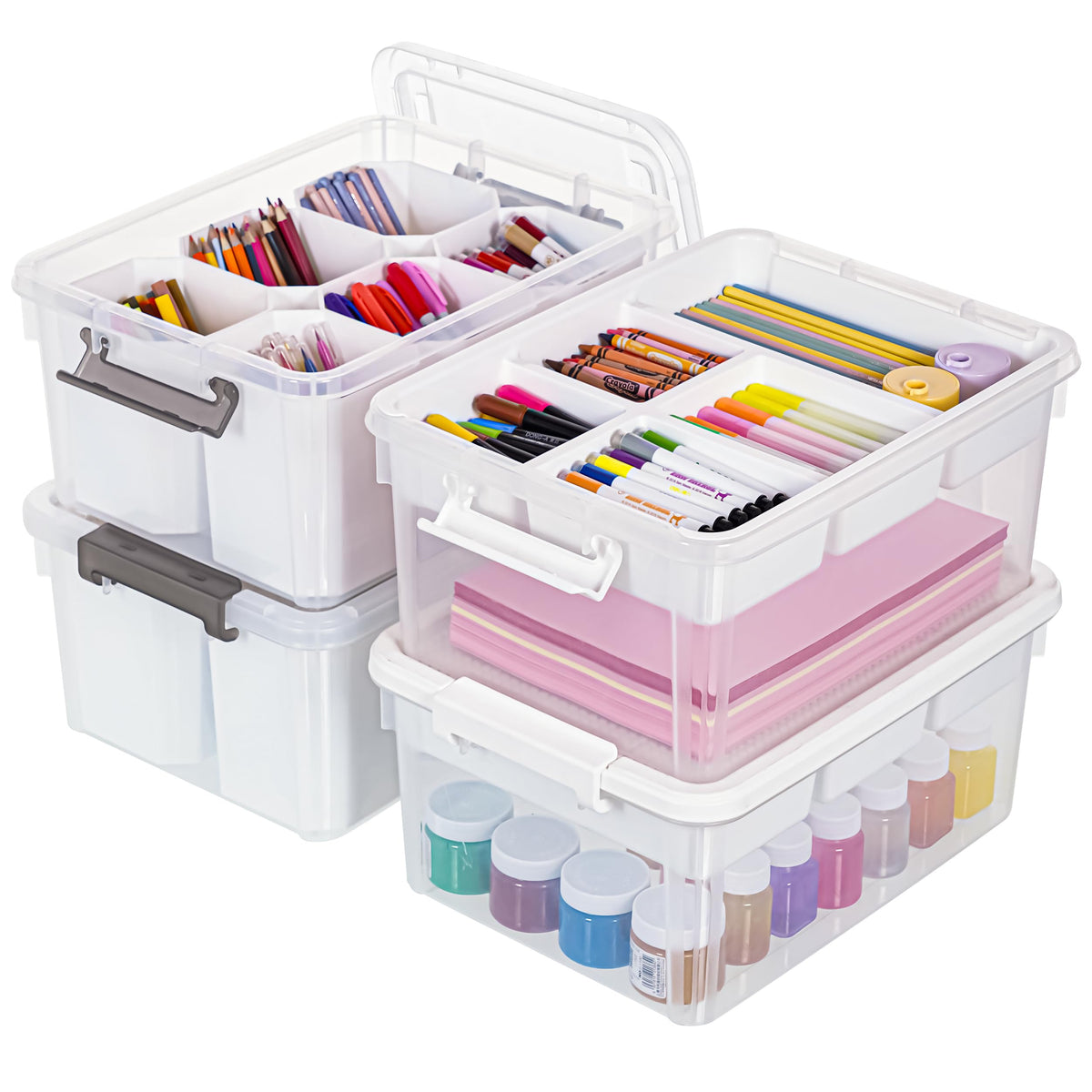 Citylife 17 QT Clear Storage Bins with Lids 1 Pack Plastic Storage Bins