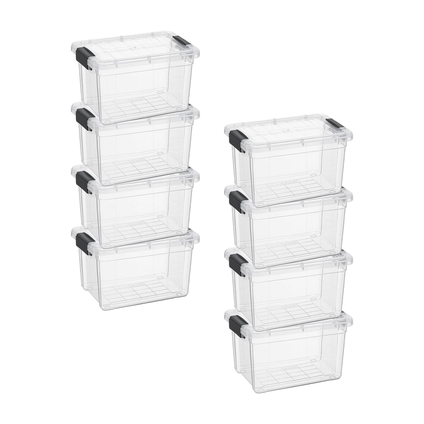 Superio Clear Plastic Storage Bins with Lid, 4.5 Quart Box, Organizing Containers, Stackable Plastic Tote for Home, Garage, Dorm, School, and Office