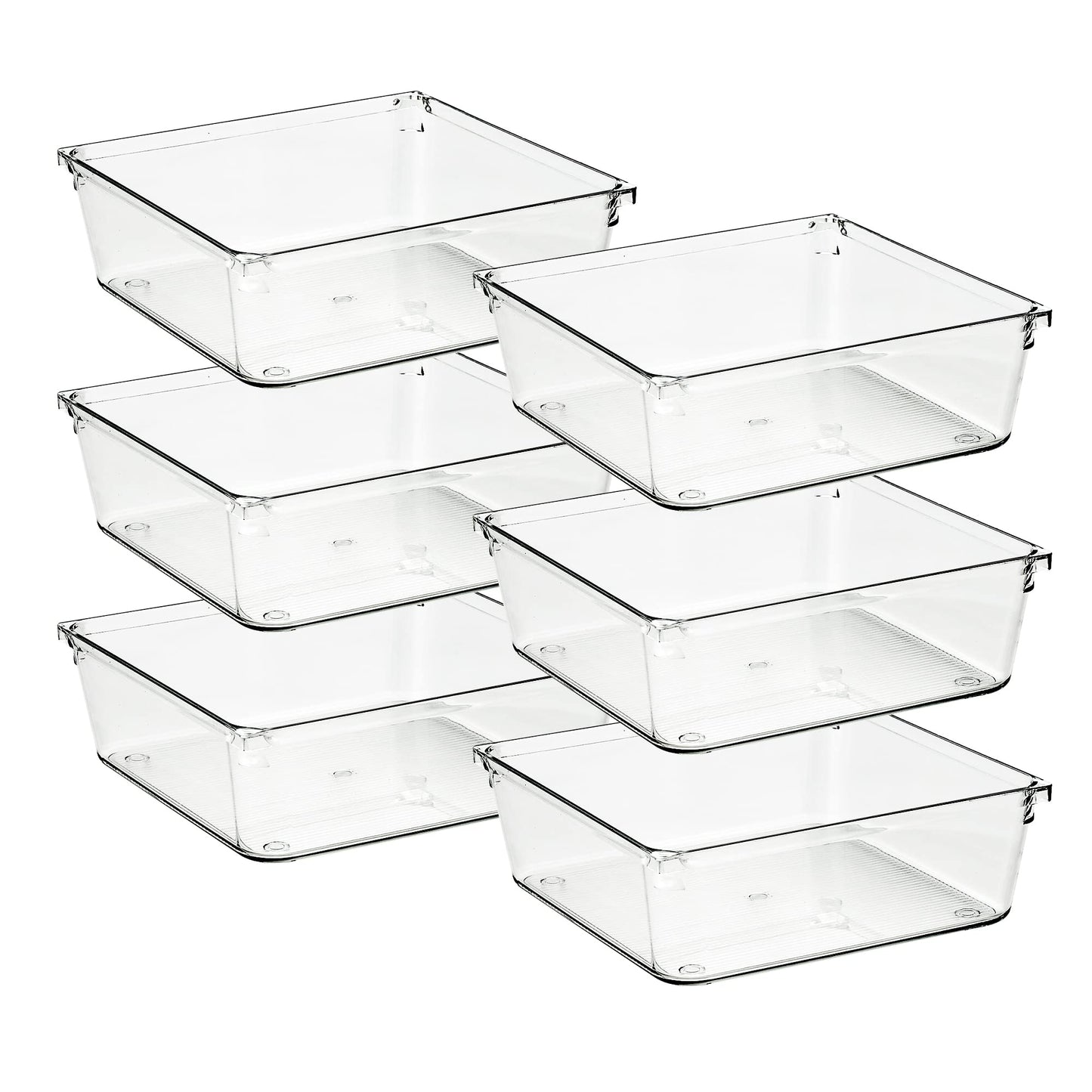 Ravinte 6 Pack Drawer Organizer, 6" x 9" Plastic Storage Bins