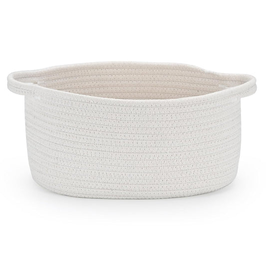 Happyiren Medium Woven Cotton Rope Basket, Empty DIY Gift Basket for Burr