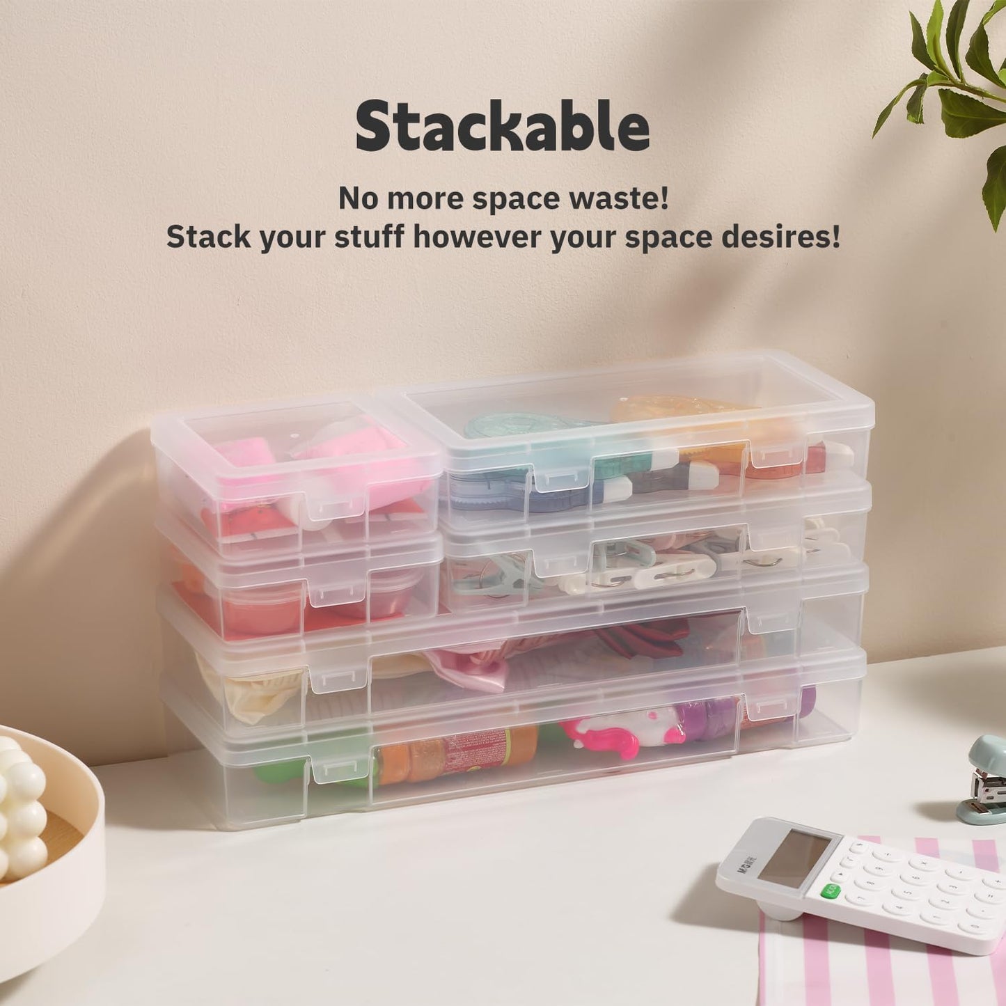 novelinks Plastic Small Storage Containers with Lids for Organizing